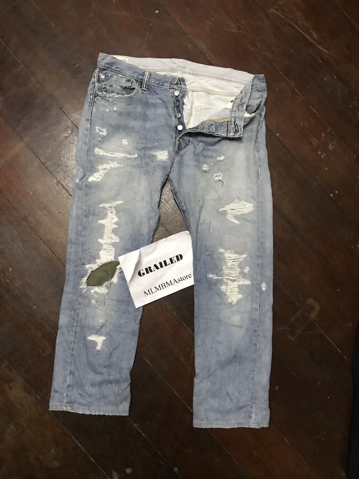 Levi's Vintage Clothing × Vintage 🔥rare 🔥Levi’s 501 distressed denim Size US 36 / EU 52 - 1 Thumbnail