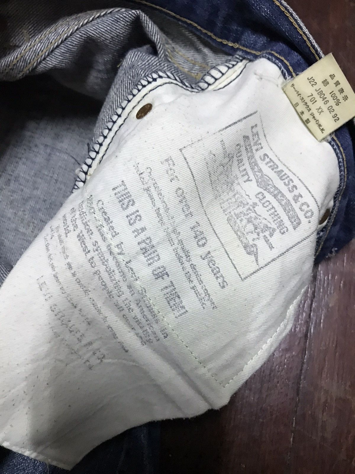 Levi's Vintage Clothing × Vintage Vintage Levi’s big E 701 xx selvedge distressed denim Size US 29 - 14 Thumbnail