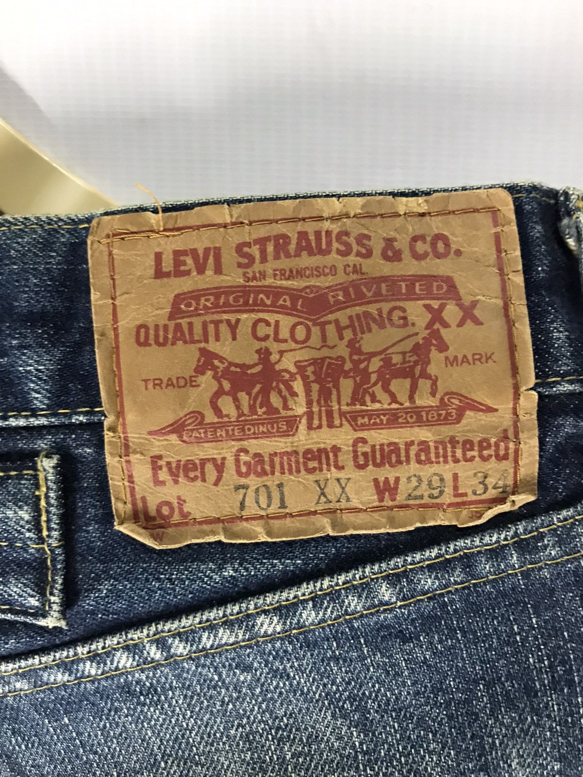 Levi's Vintage Clothing × Vintage Vintage Levi’s big E 701 xx selvedge distressed denim Size US 29 - 6 Thumbnail
