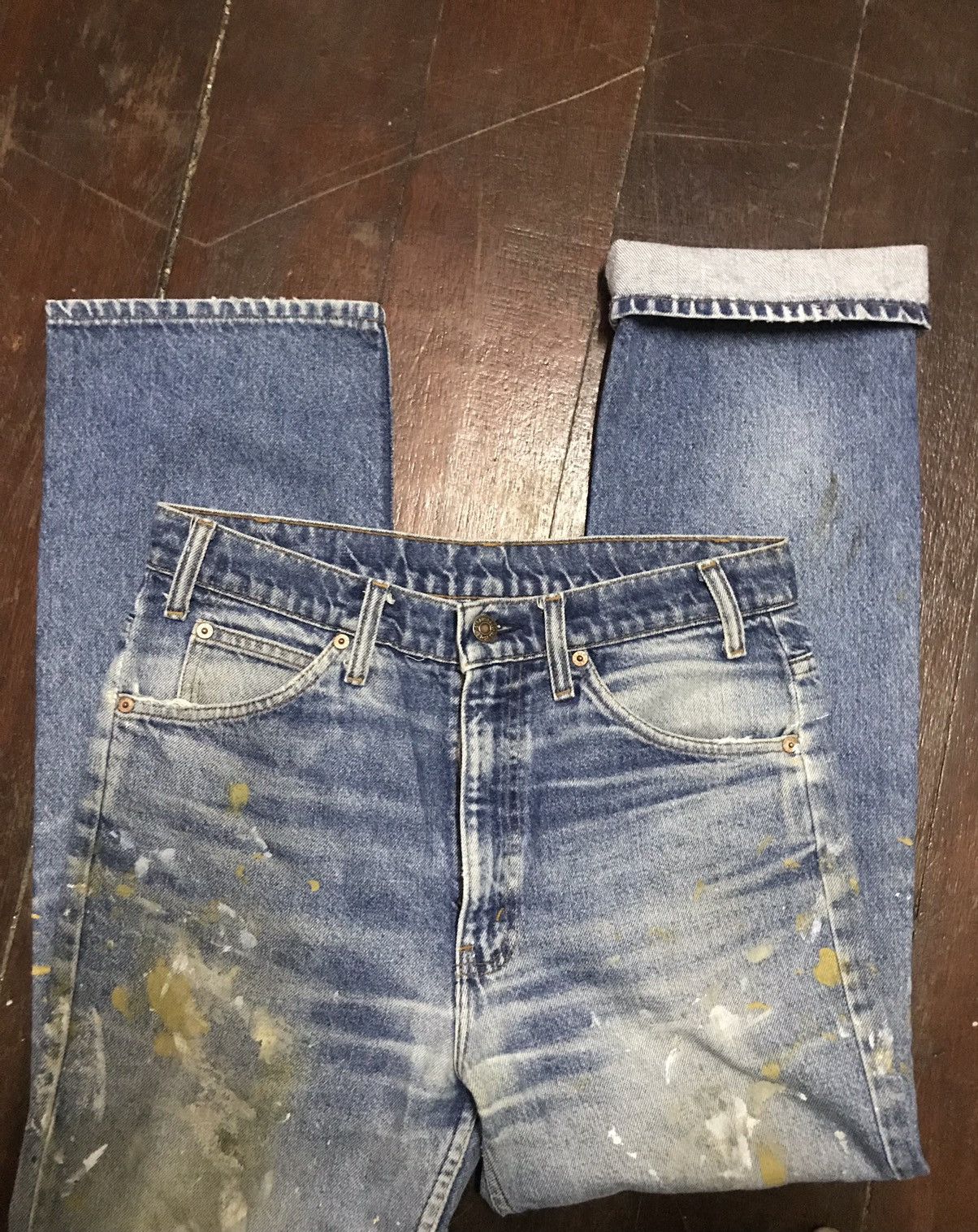 Levi's Vintage Clothing Vintage Levi’s orange tab custom paint denim Size US 33 - 10 Thumbnail