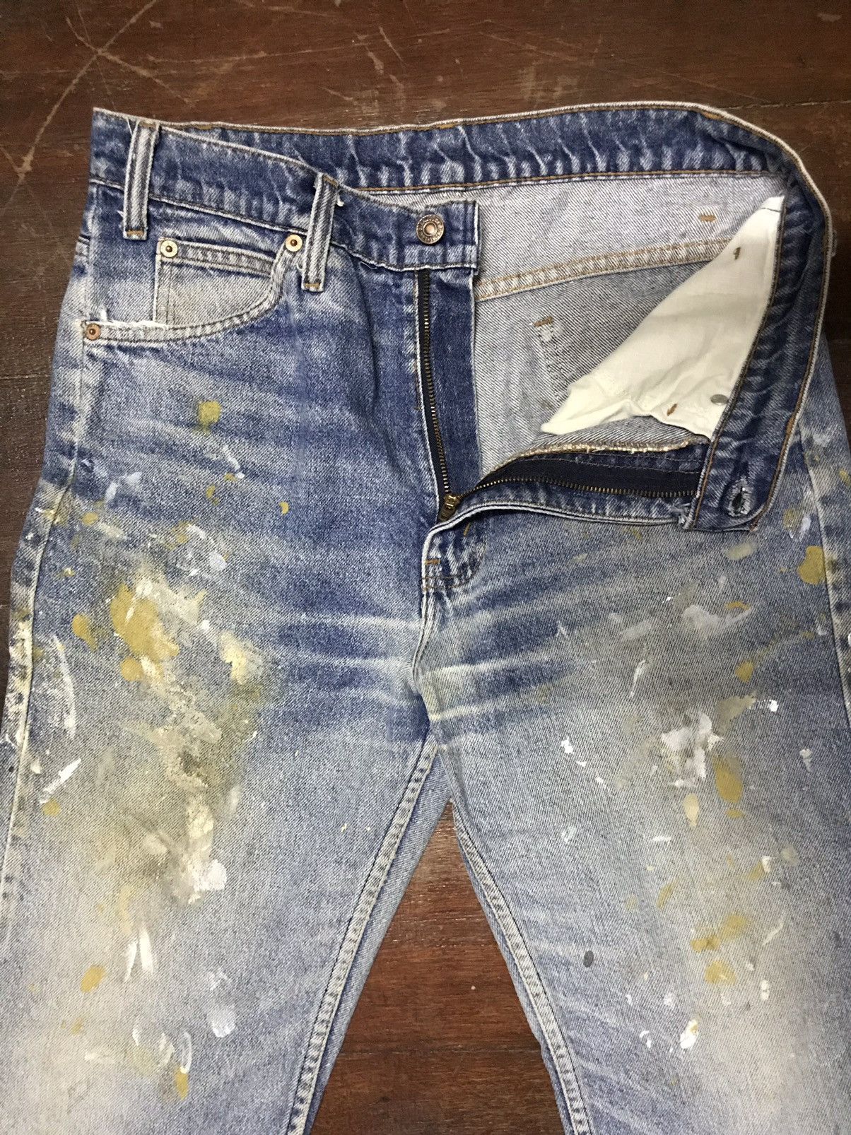 Levi's Vintage Clothing Vintage Levi’s orange tab custom paint denim Size US 33 - 12 Thumbnail