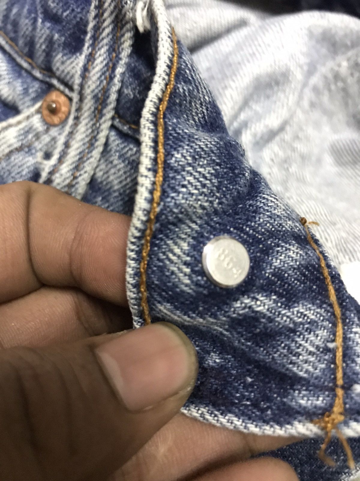 Levi's Vintage Clothing Vintage Levi’s orange tab custom paint denim Size US 33 - 6 Thumbnail