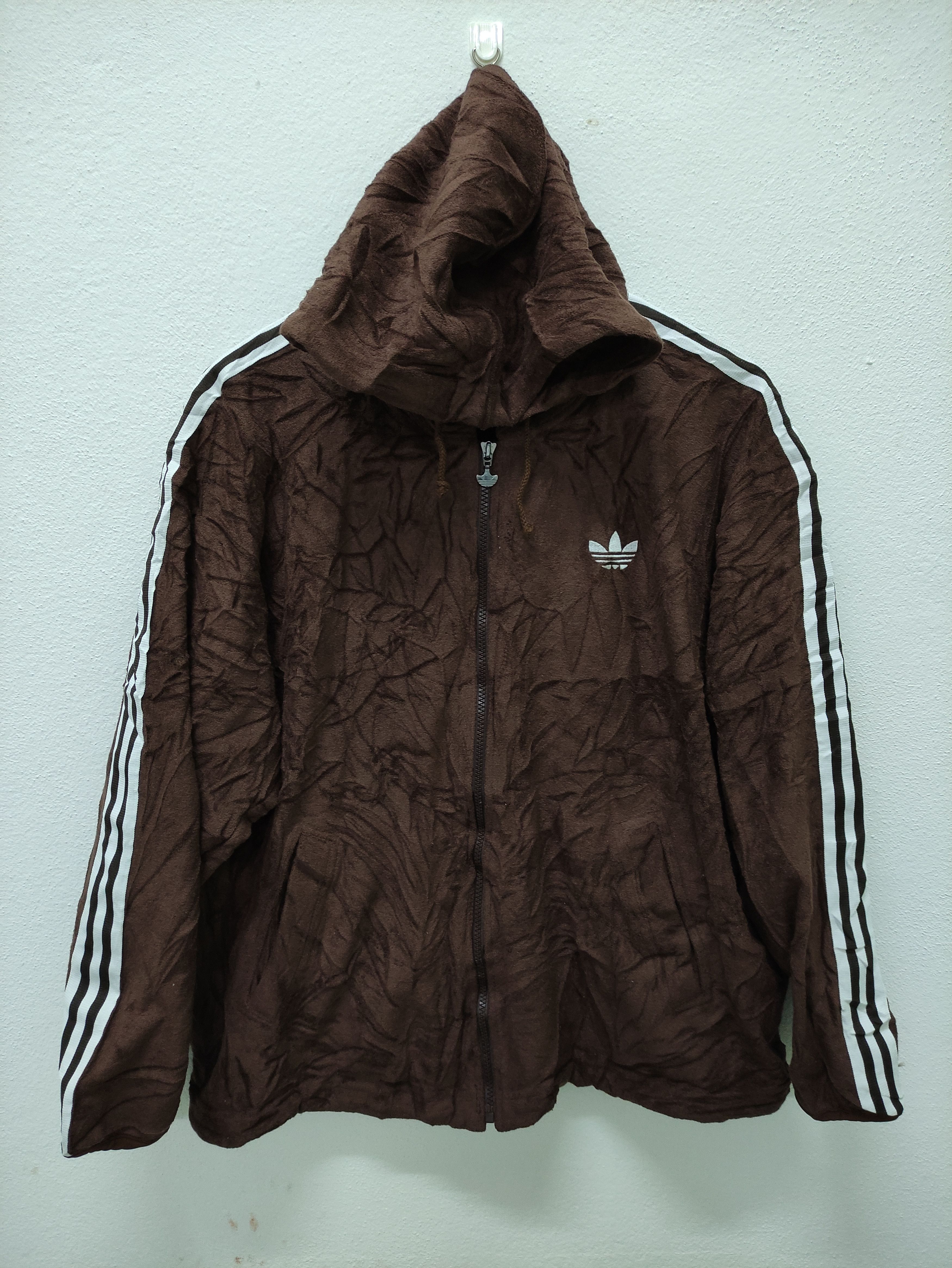 Adidas × Descente × Vintage Vintage Adidas Zip Up Fleece Hoodie Jacket Made in Japan Size US L / EU 52-54 / 3 - 2 Thumbnail