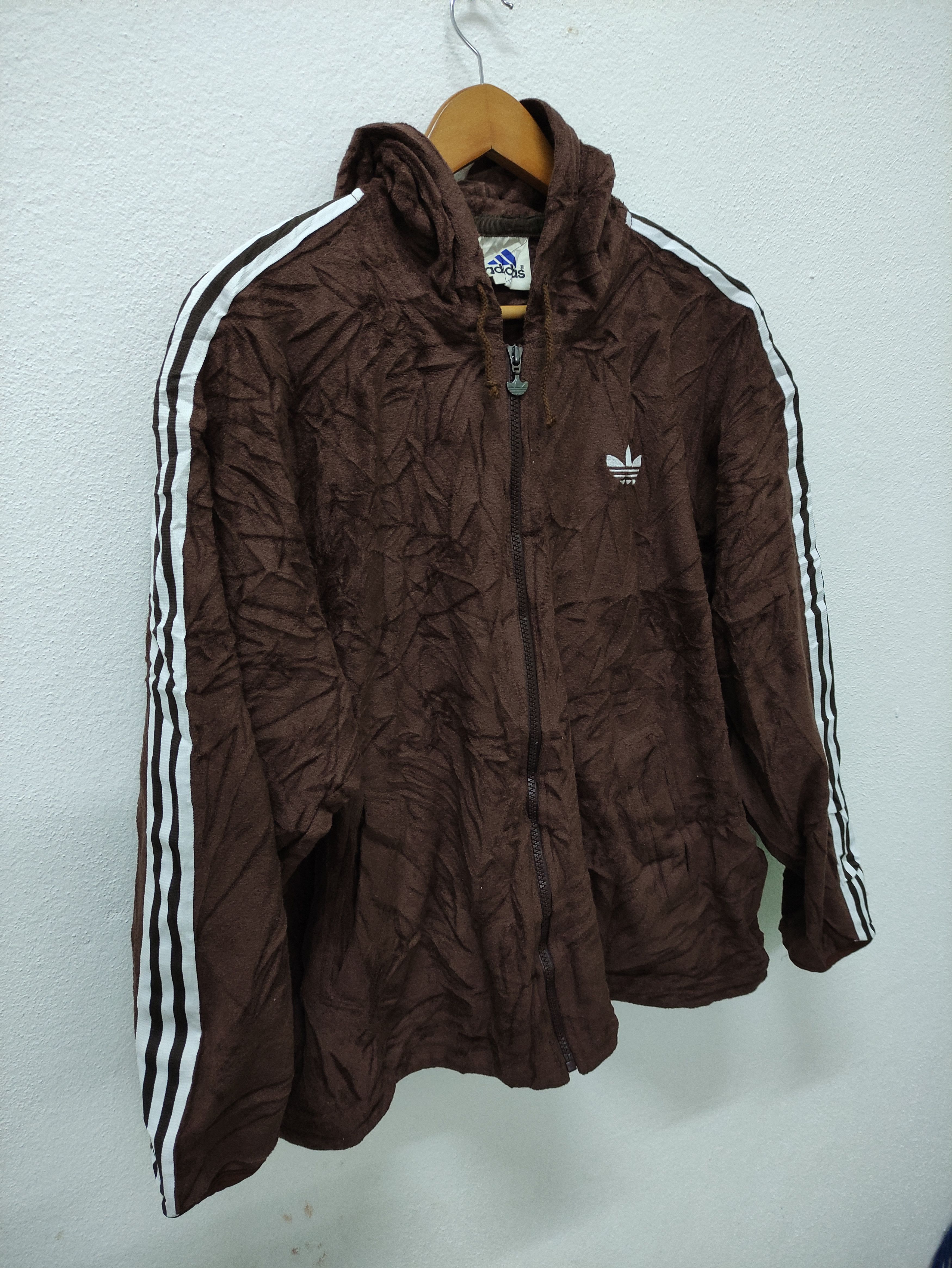 Adidas × Descente × Vintage Vintage Adidas Zip Up Fleece Hoodie Jacket Made in Japan Size US L / EU 52-54 / 3 - 3 Thumbnail
