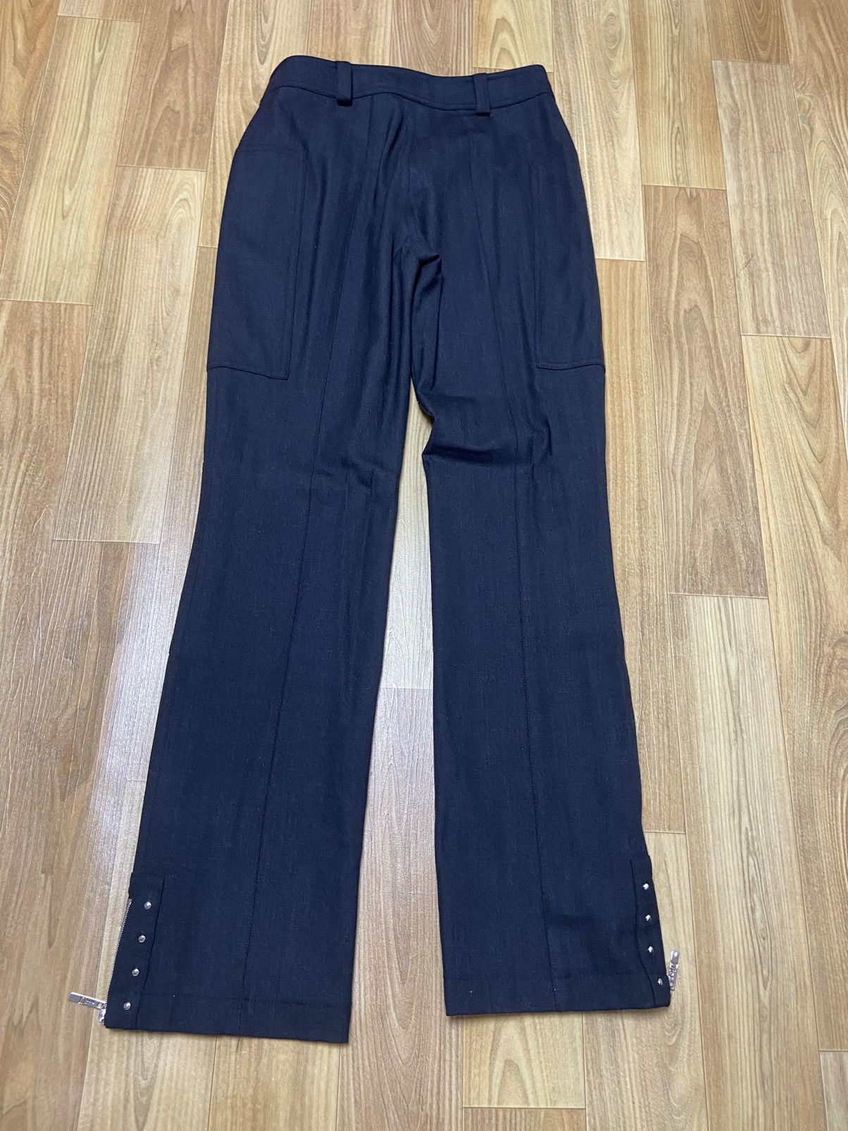 Dior 38 Christian Dior cargo zip logo wool pants Size 26" / US 2 / IT 38 - 2 Thumbnail