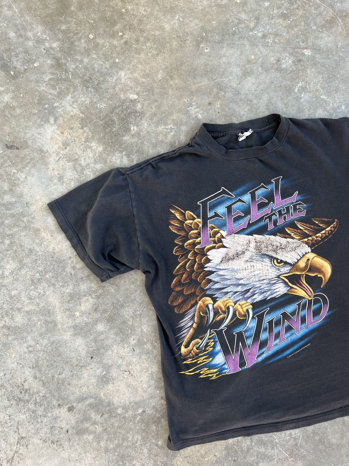 Vintage Vintage American Thunder “Feel The Wind” Eagle Tee Black XL Size US XL / EU 56 / 4 - 2 Thumbnail