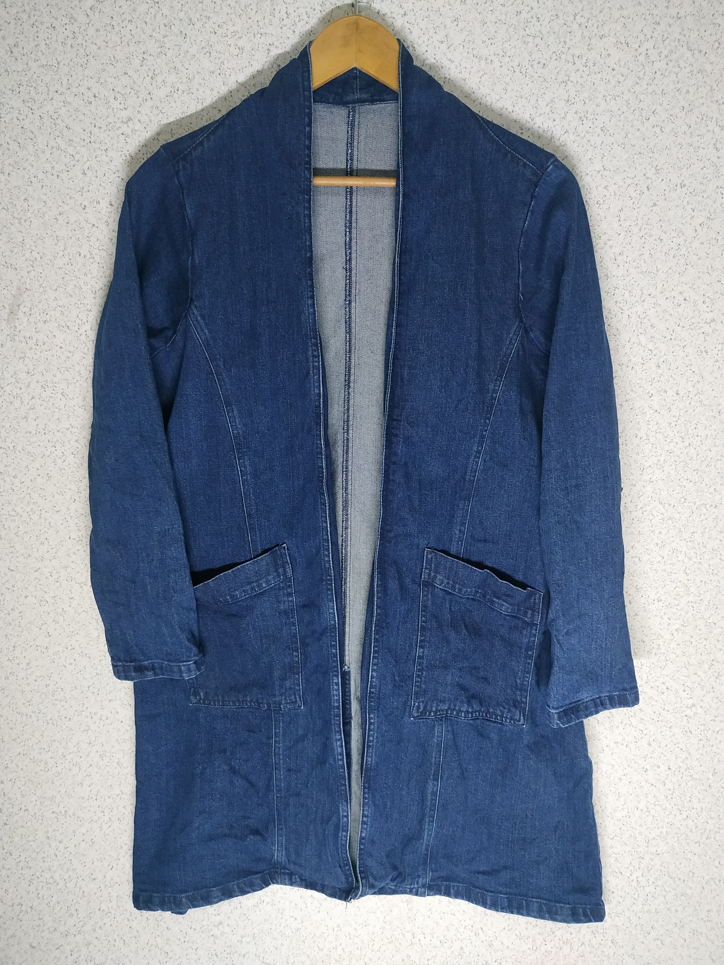 Japanese Brand Persodea Open Front Denim Cardigan Size US L / EU 52-54 / 3 - 1 Thumbnail