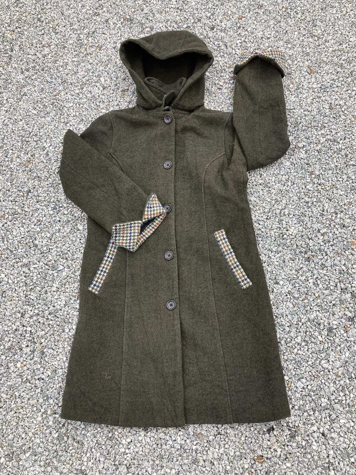 image of Harris Tweed X Chime Wool Long Jacket in Brown, Men's (Size Medium)