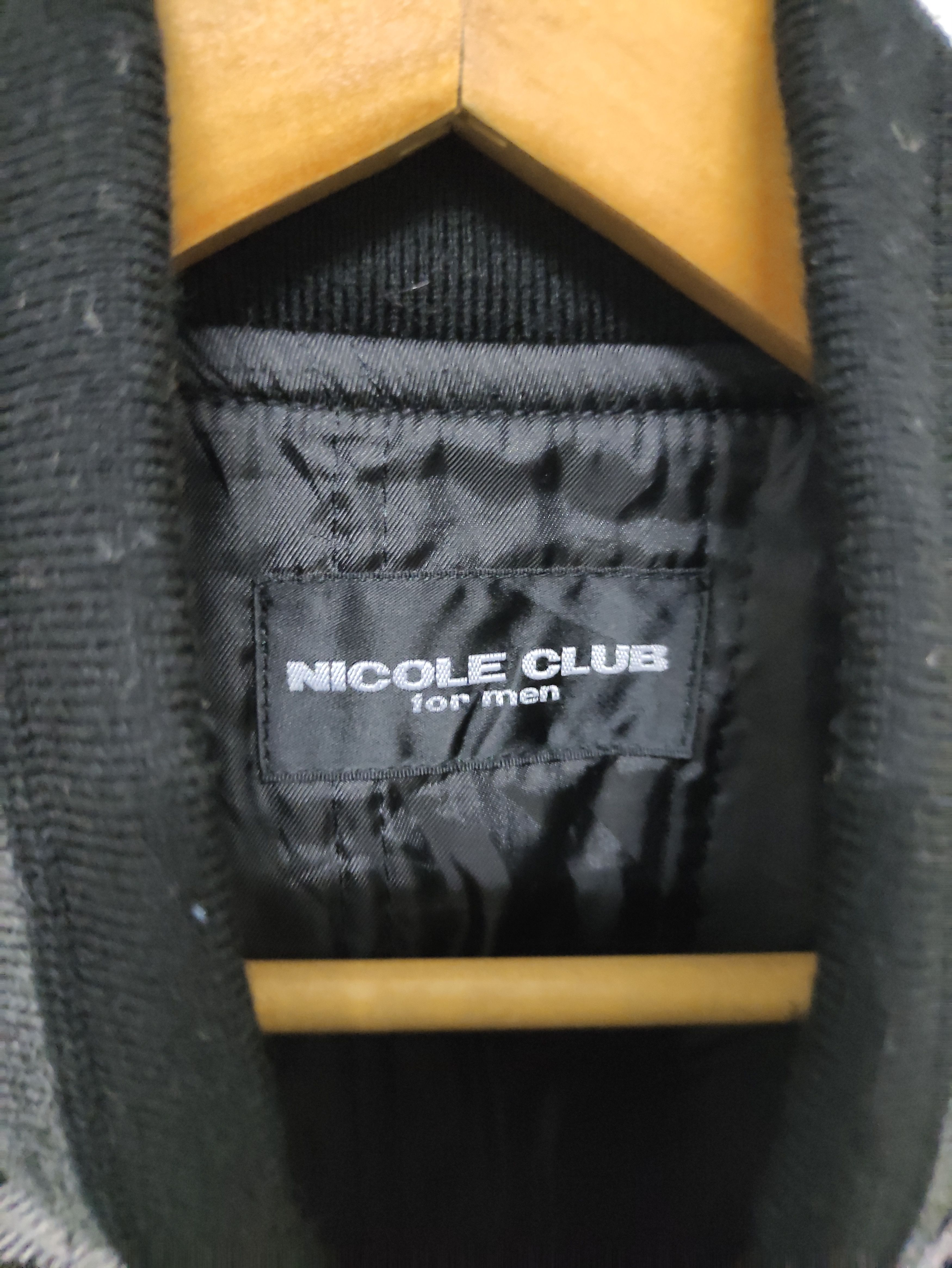 Japanese Brand × Vintage Vintage Nicole Club Checkered Wool Bomber Jacket Size US L / EU 52-54 / 3 - 5 Thumbnail