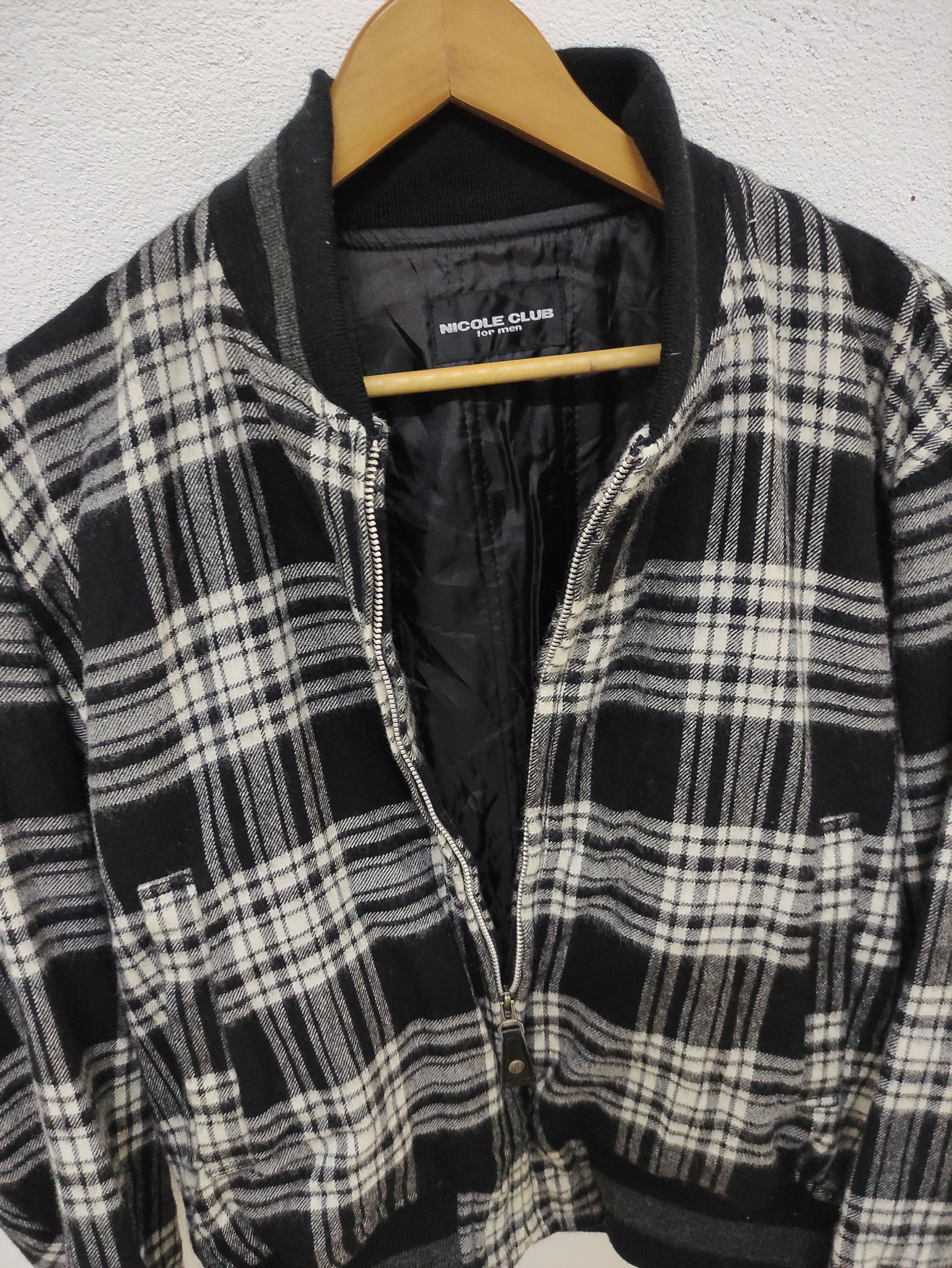 Japanese Brand × Vintage Vintage Nicole Club Checkered Wool Bomber Jacket Size US L / EU 52-54 / 3 - 3 Thumbnail