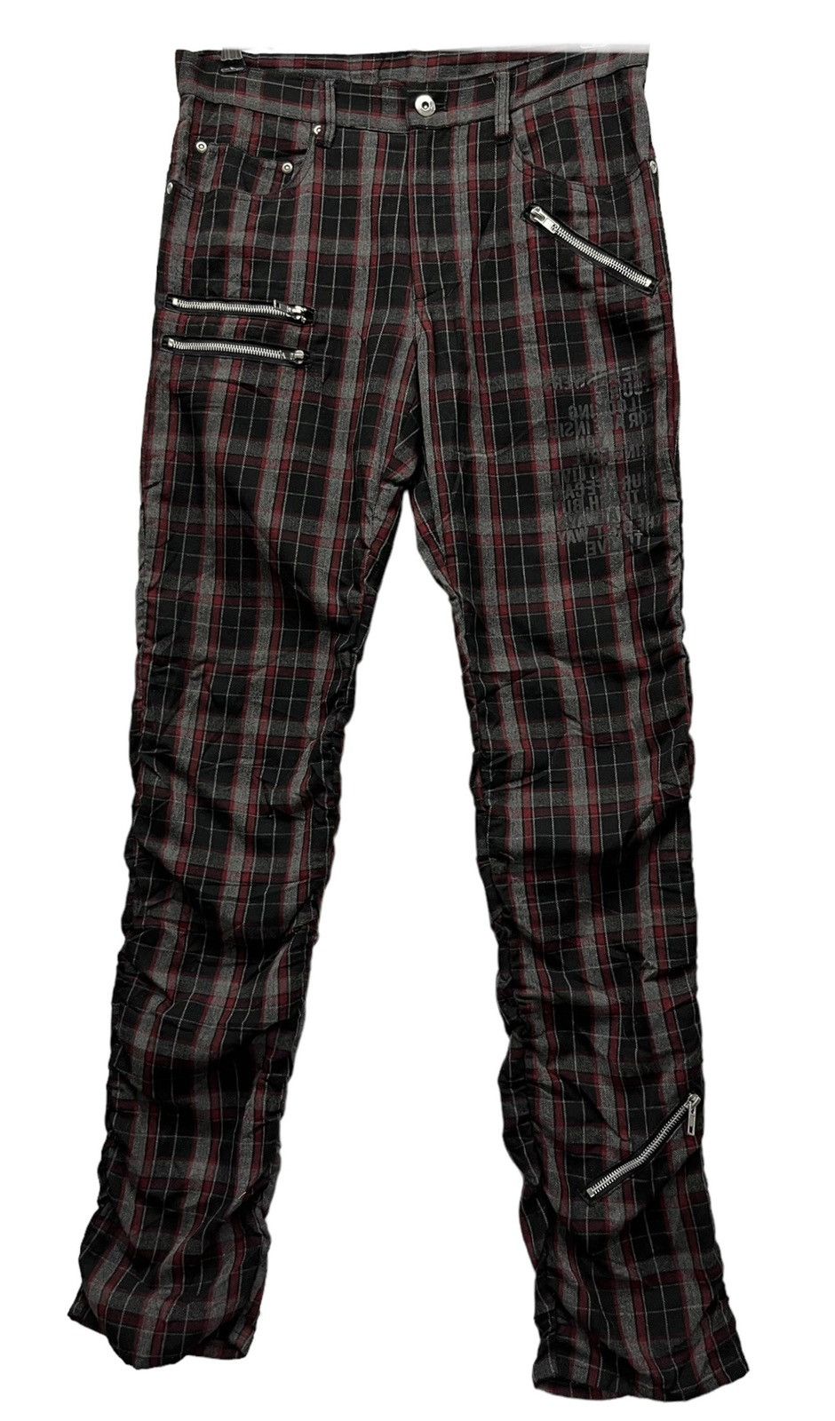 Japanese Brand RAGOUT Underground PunkTartan UnionJack Bondage Zipper Pants Size US 30 / EU 46 - 6 Thumbnail