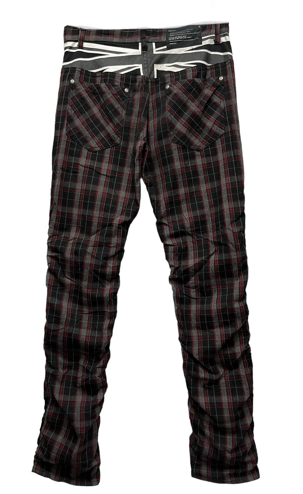 Japanese Brand RAGOUT Underground PunkTartan UnionJack Bondage Zipper Pants Size US 30 / EU 46 - 10 Thumbnail
