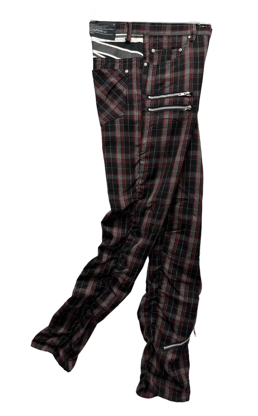 Japanese Brand RAGOUT Underground PunkTartan UnionJack Bondage Zipper Pants Size US 30 / EU 46 - 8 Thumbnail