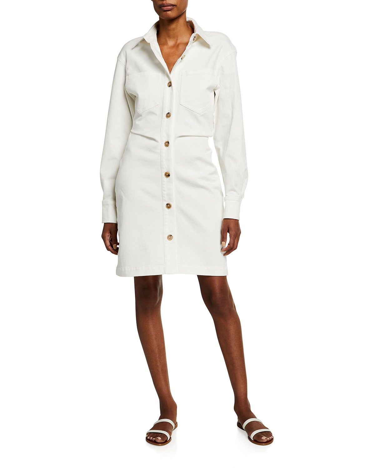 BNWT SS21 NANUSHKA DAISY DRAPED WAIST LONG SHIRT DRESS S