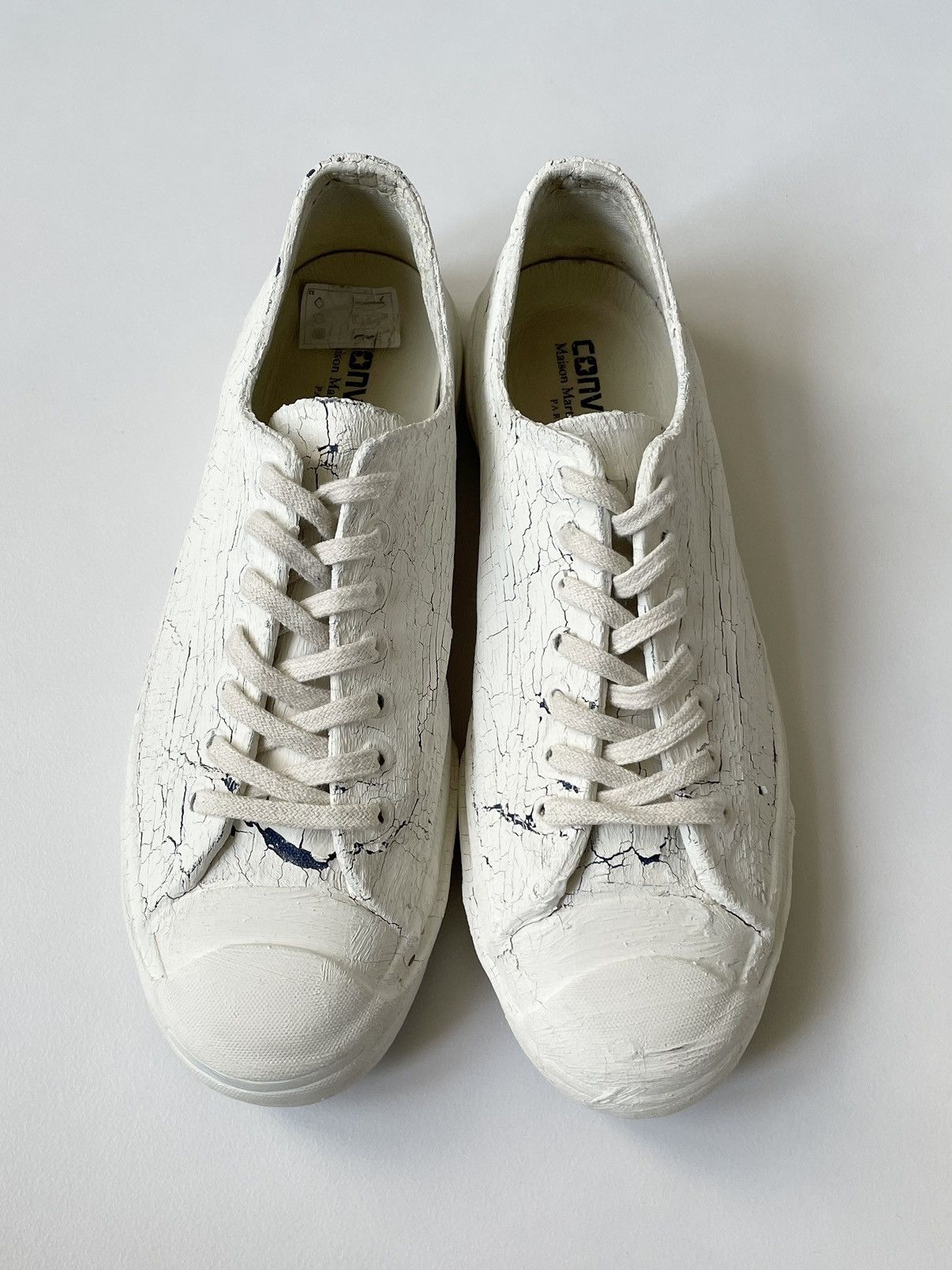 image of Converse x Maison Margiela S/s 14 Painted Jack Purcell Sneakers in White/Dark Blue, Men's (Size 9)