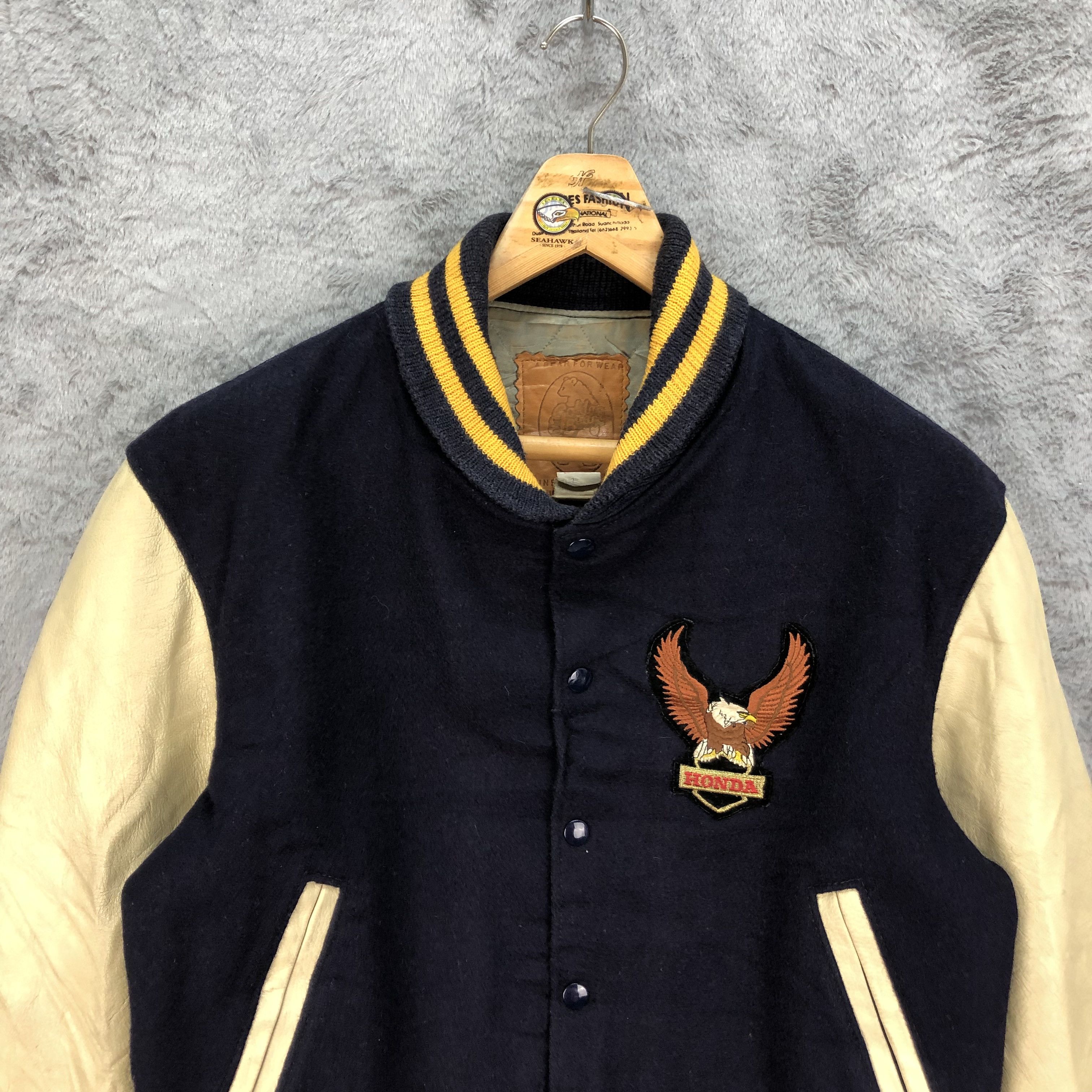 Golden Bear Vintage Golden Bear Patches Honda Varsity Jacket #4851-174 Size US M / EU 48-50 / 2 - 2 Thumbnail