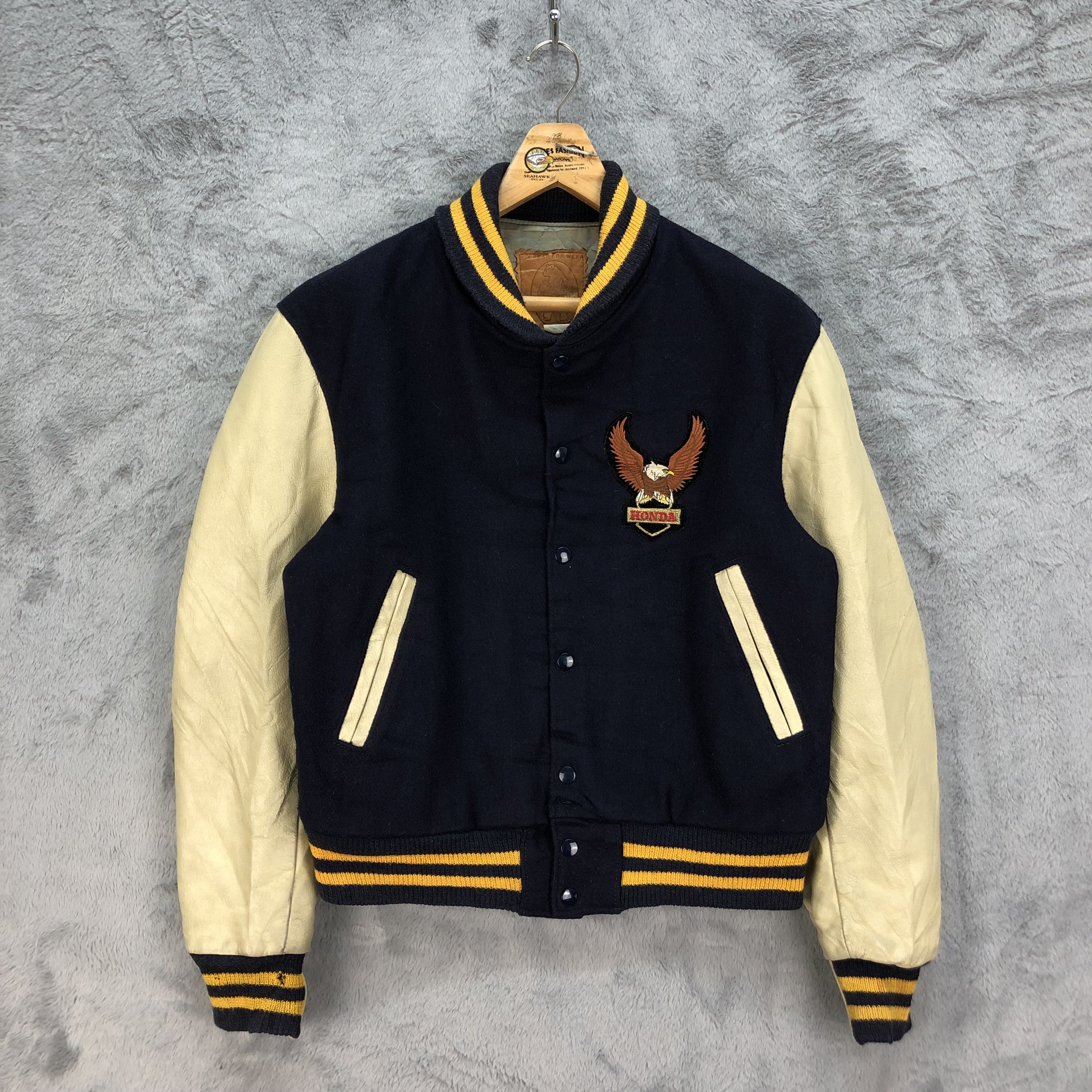 Golden Bear Vintage Golden Bear Patches Honda Varsity Jacket #4851-174 Size US M / EU 48-50 / 2 - 1 Thumbnail