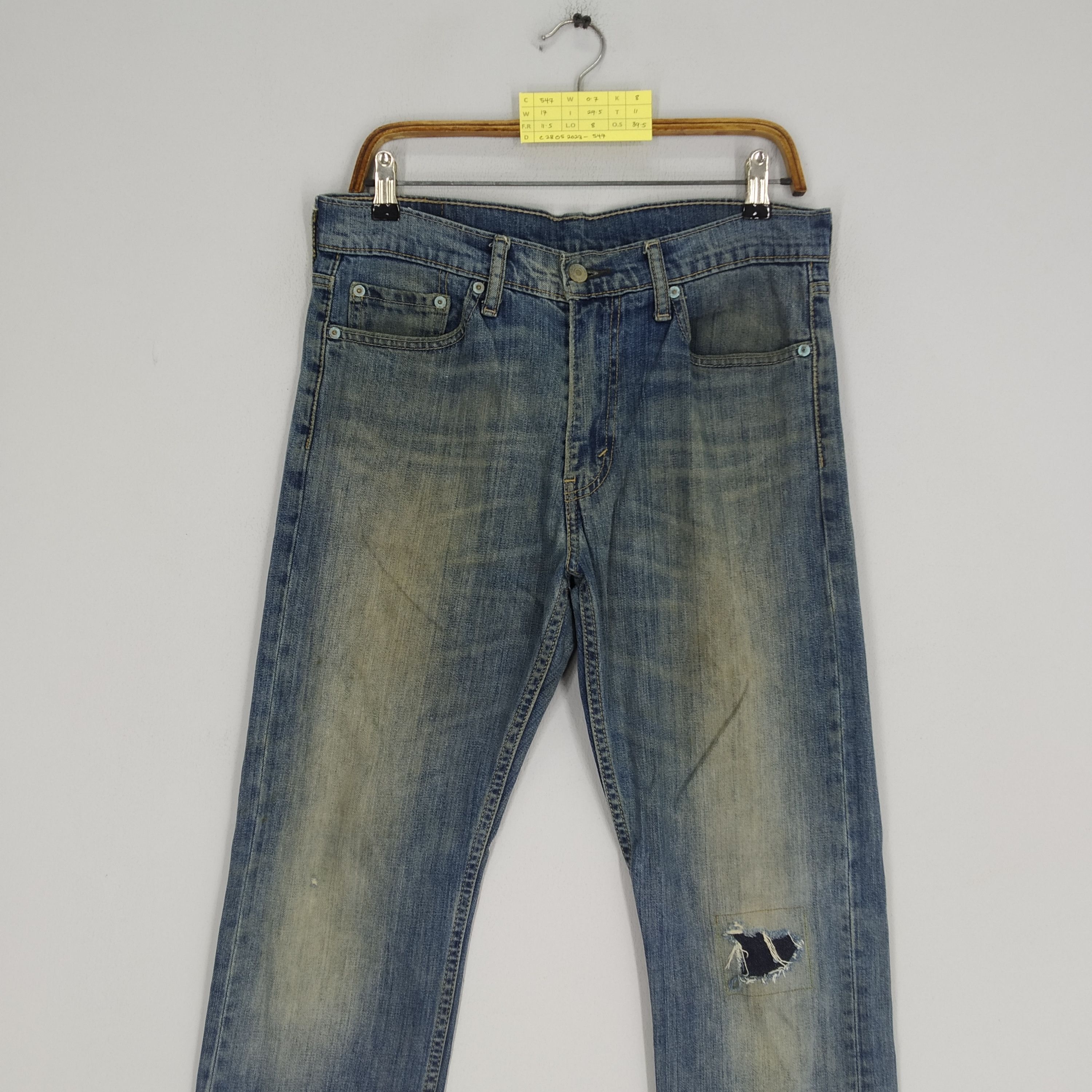 Vintage Levi's 513 Stonewash Blue Denim Jeans Reconstruct