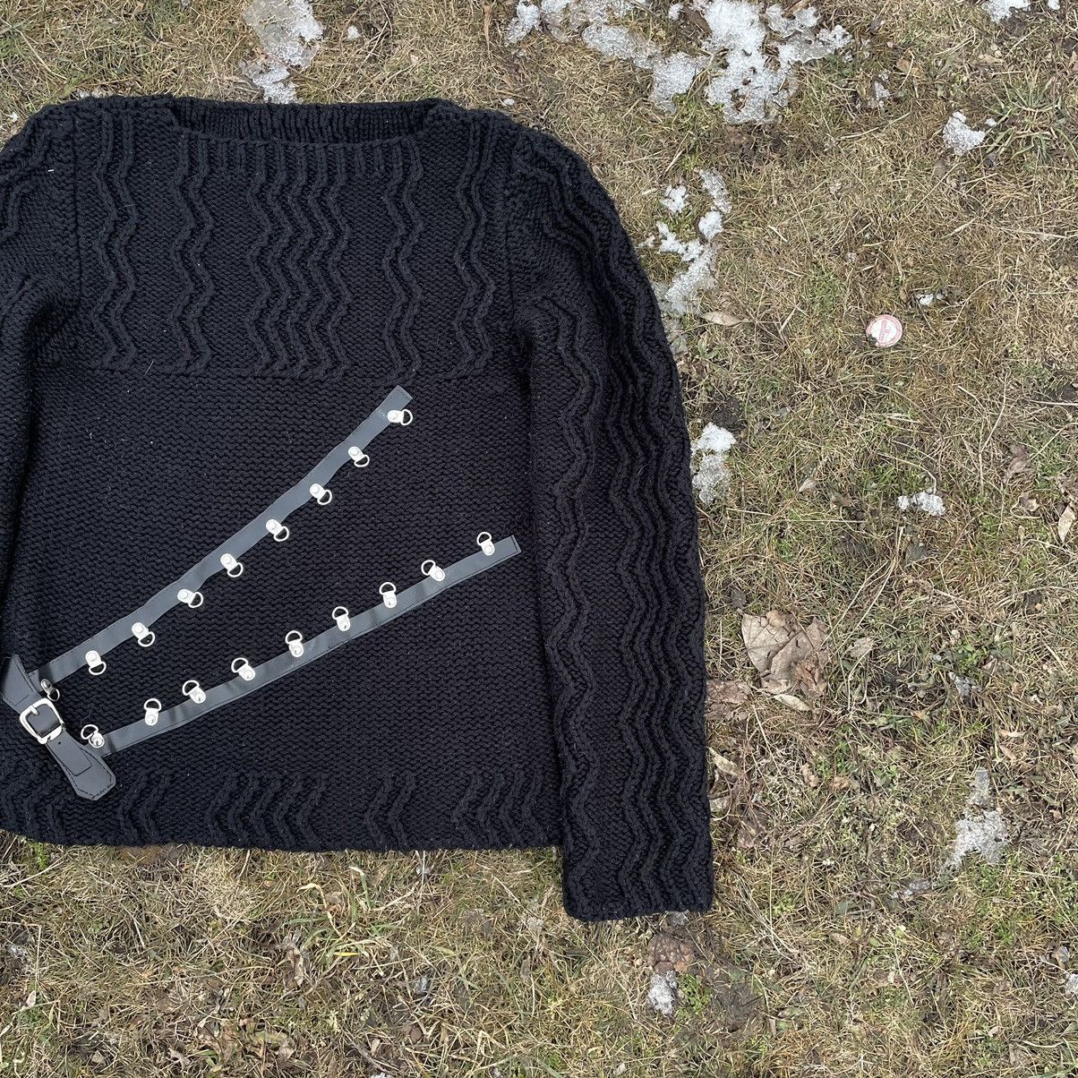 Vintage Vintage Y2K Mohair Sweater Knit Distressed Grunge Slim M Size M / US 6-8 / IT 42-44 - 2 Thumbnail