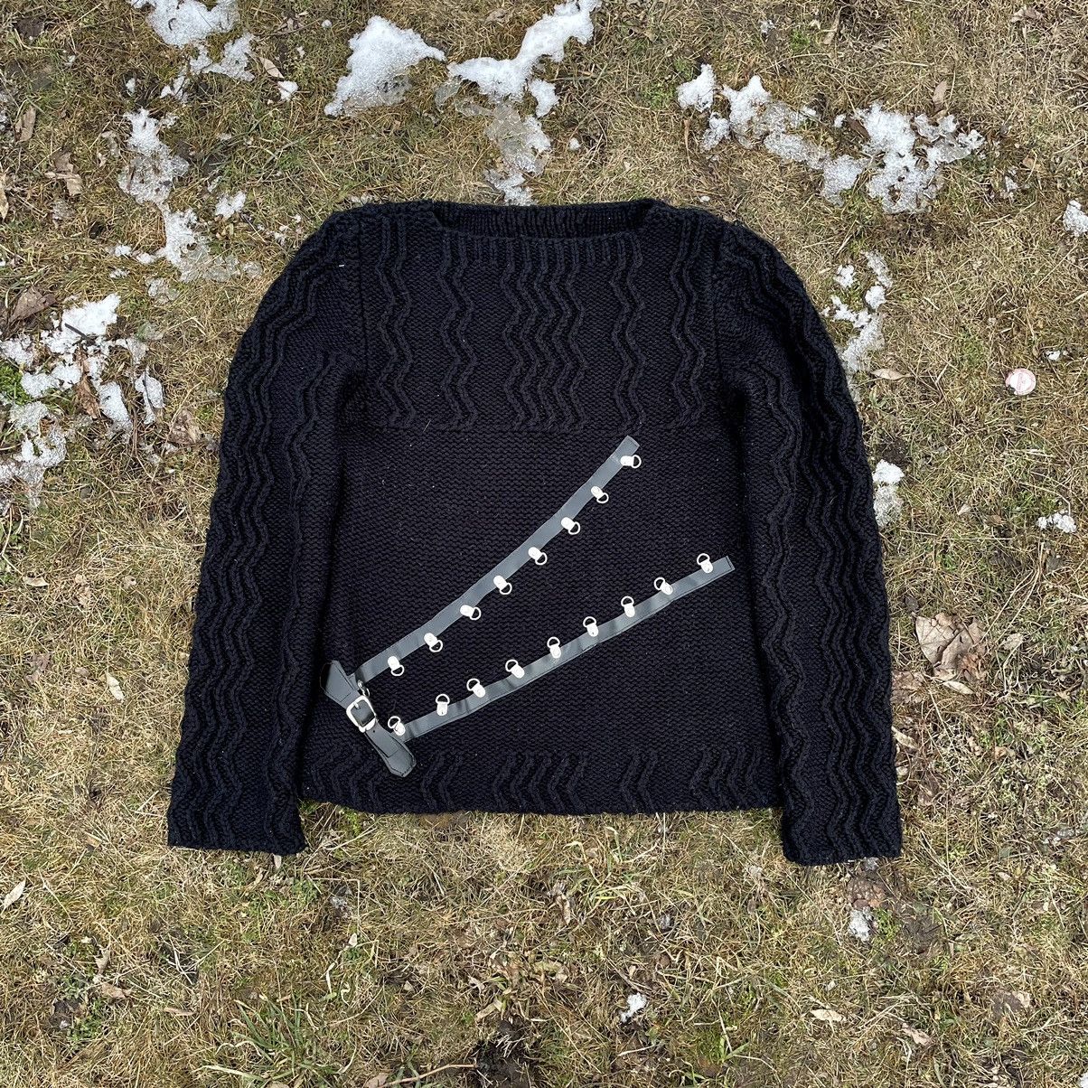 Vintage Vintage Y2K Mohair Sweater Knit Distressed Grunge Slim M Size M / US 6-8 / IT 42-44 - 1 Thumbnail