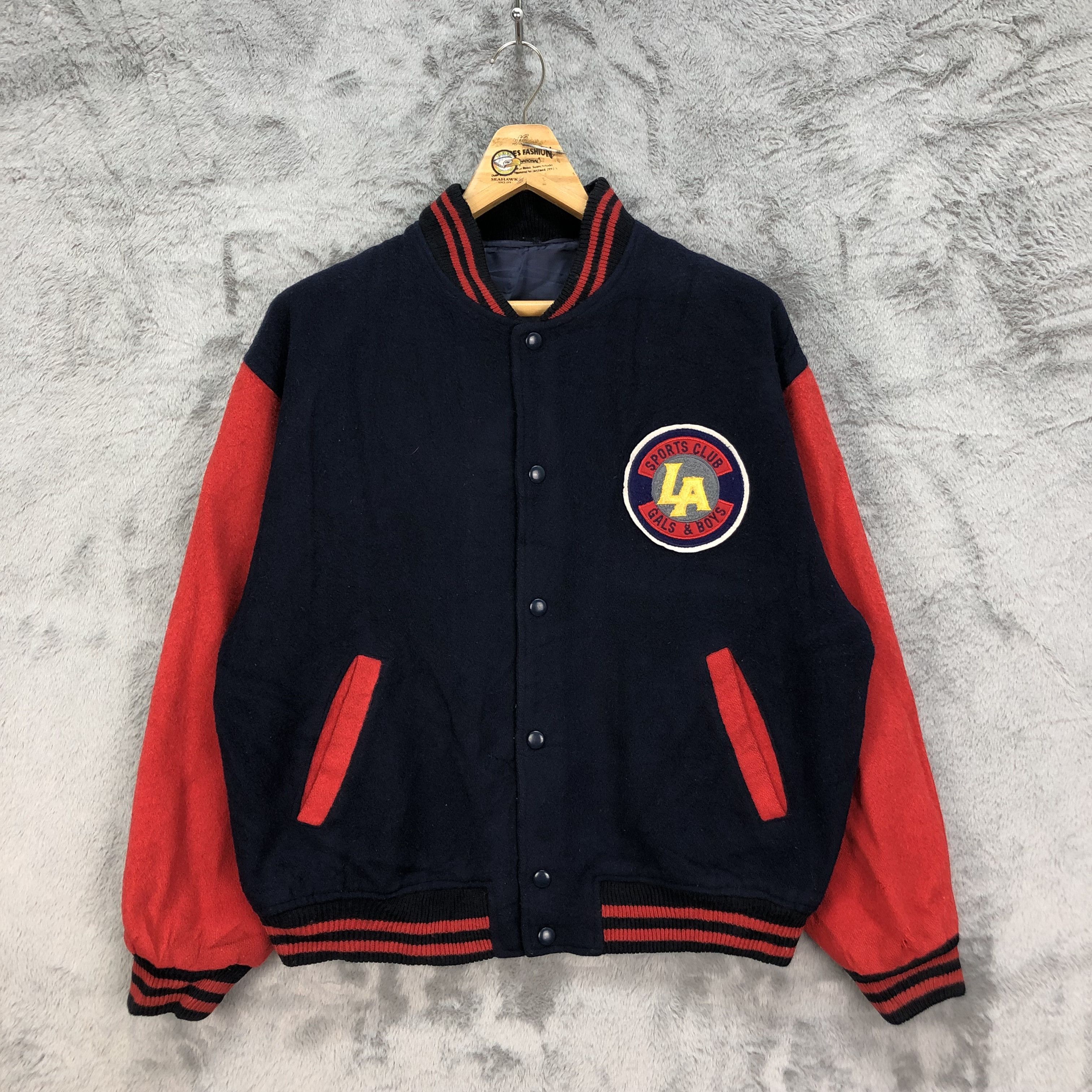 Other LOS ANGELES Big Spell Out Logo Wool Varsity Jacket #4917-036 Size US M / EU 48-50 / 2 - 1 Thumbnail