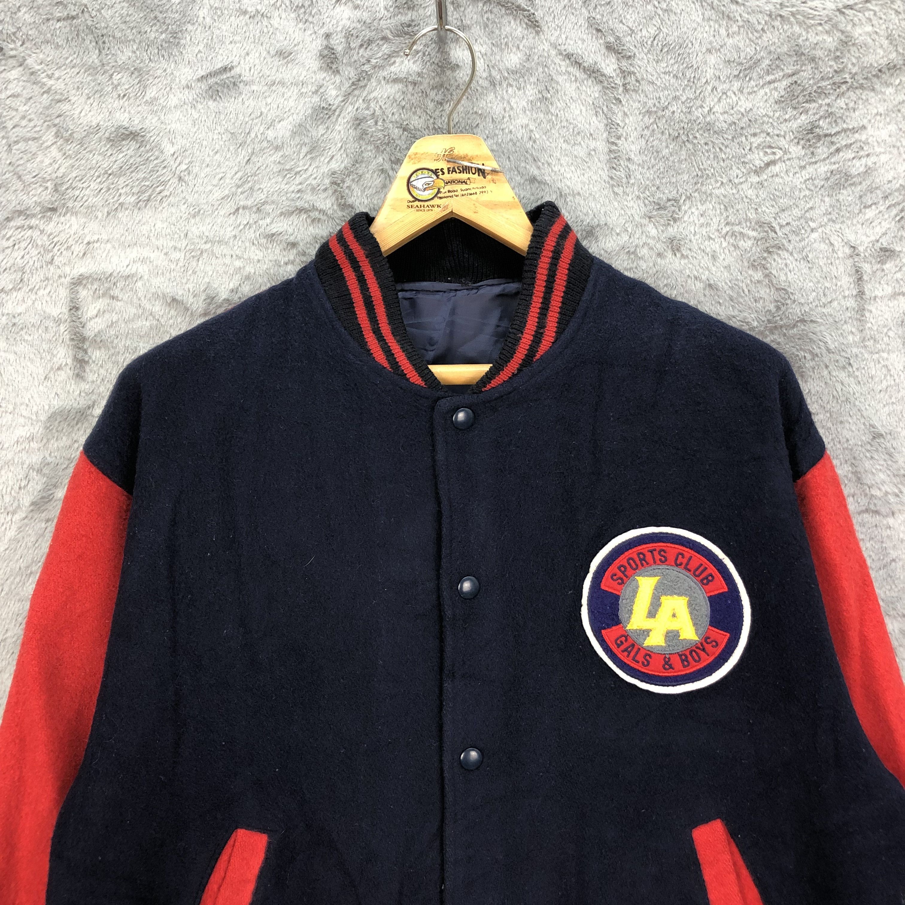 Other LOS ANGELES Big Spell Out Logo Wool Varsity Jacket #4917-036 Size US M / EU 48-50 / 2 - 2 Thumbnail