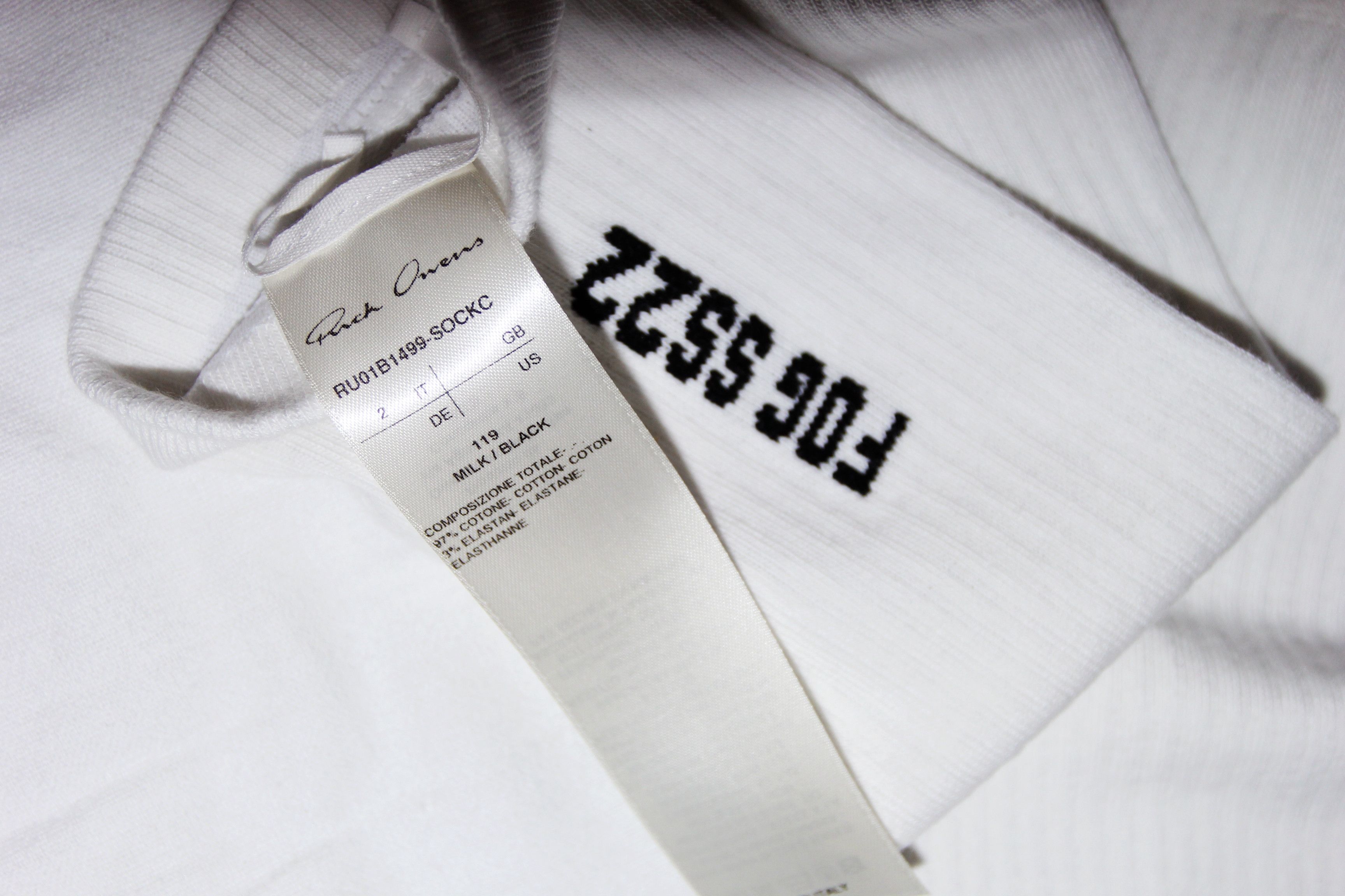 Rick Owens BNWT SS22 RICK OWENS "FOGACHINE" FOG SOCKS MILK 2 Size ONE SIZE - 5 Thumbnail