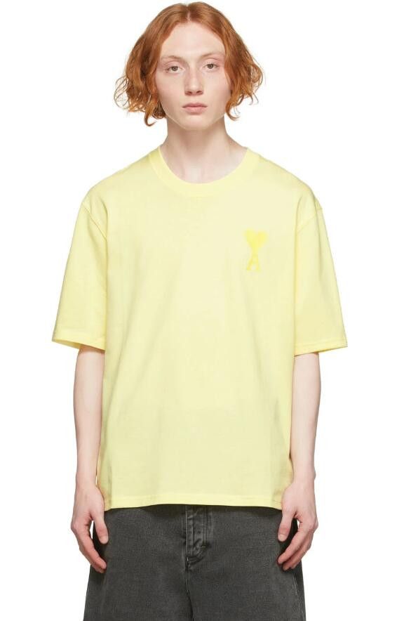 AMI BNWT SS22 AMI DE COEUR YELLOW TSHIRT S Size US S / EU 44-46 / 1 - 1 Thumbnail