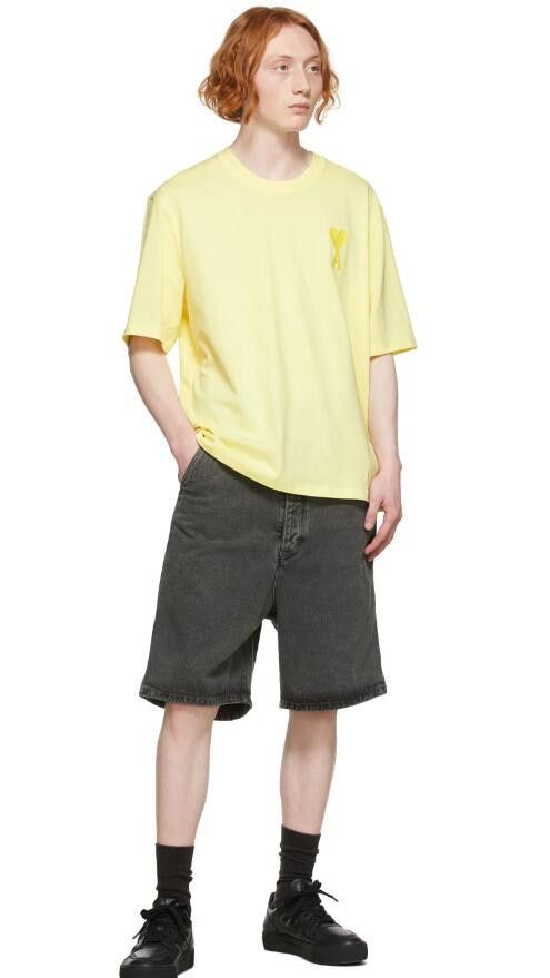 AMI BNWT SS22 AMI DE COEUR YELLOW TSHIRT S Size US S / EU 44-46 / 1 - 12 Thumbnail