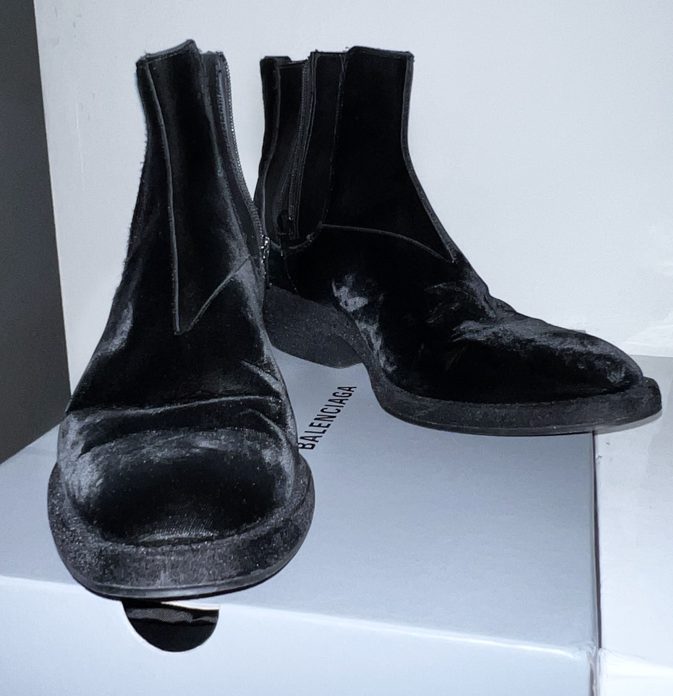 image of Givenchy Black Velvet Chelsea Boot, Men's (Size 10.5)