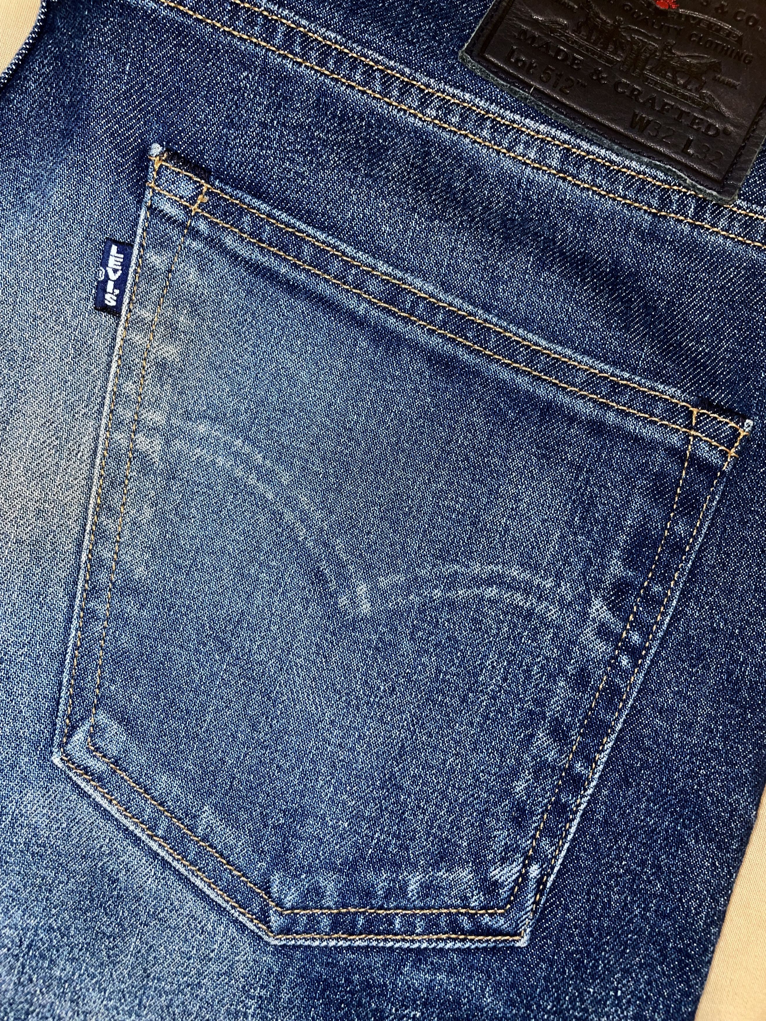 Levi's MADE IN JAPAN 512 SLIM TAPERED WASHED INDIGO JEANS Size US 32 / EU 48 - 9 Thumbnail