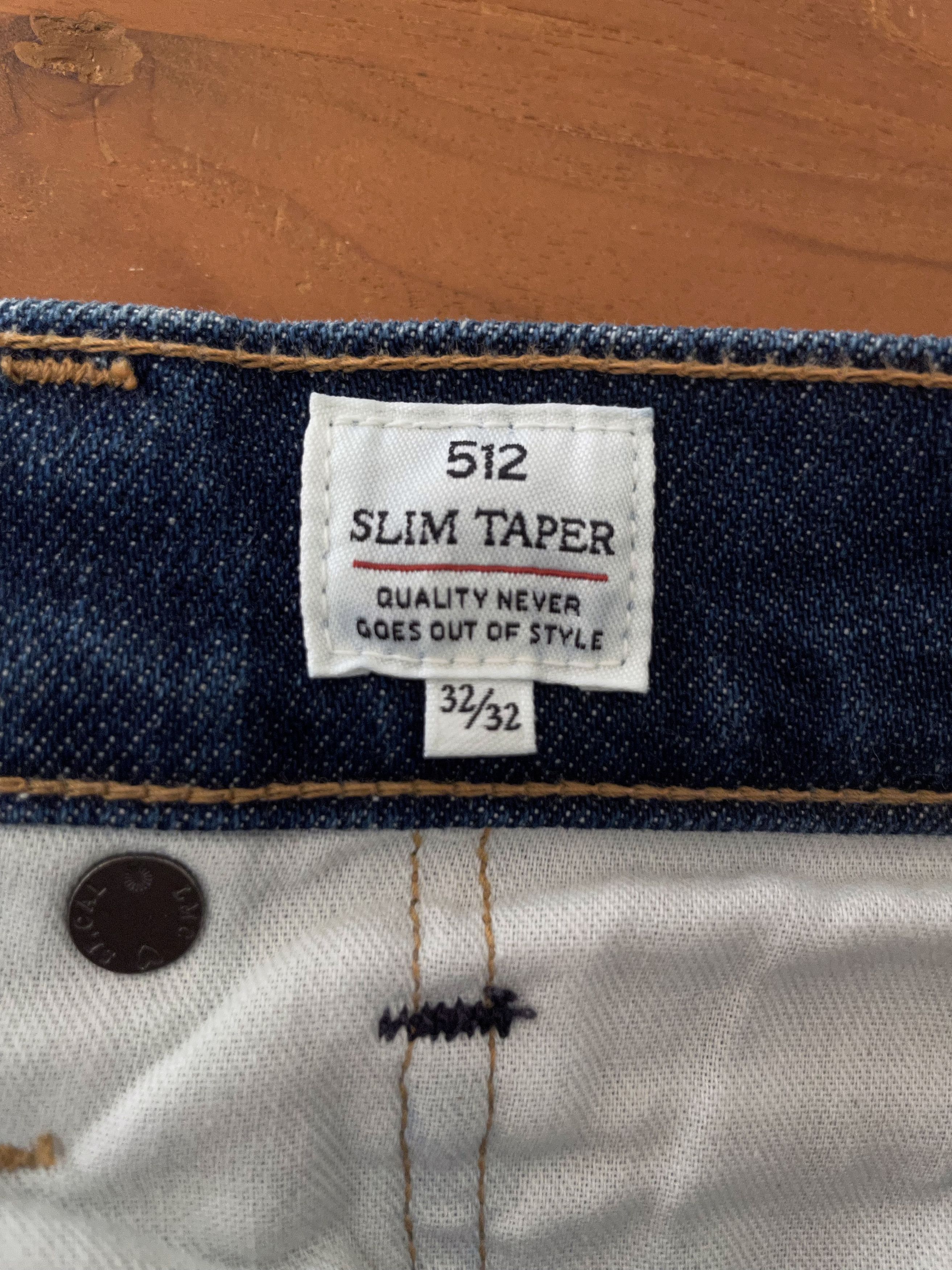 Levi's MADE IN JAPAN 512 SLIM TAPERED WASHED INDIGO JEANS Size US 32 / EU 48 - 15 Thumbnail