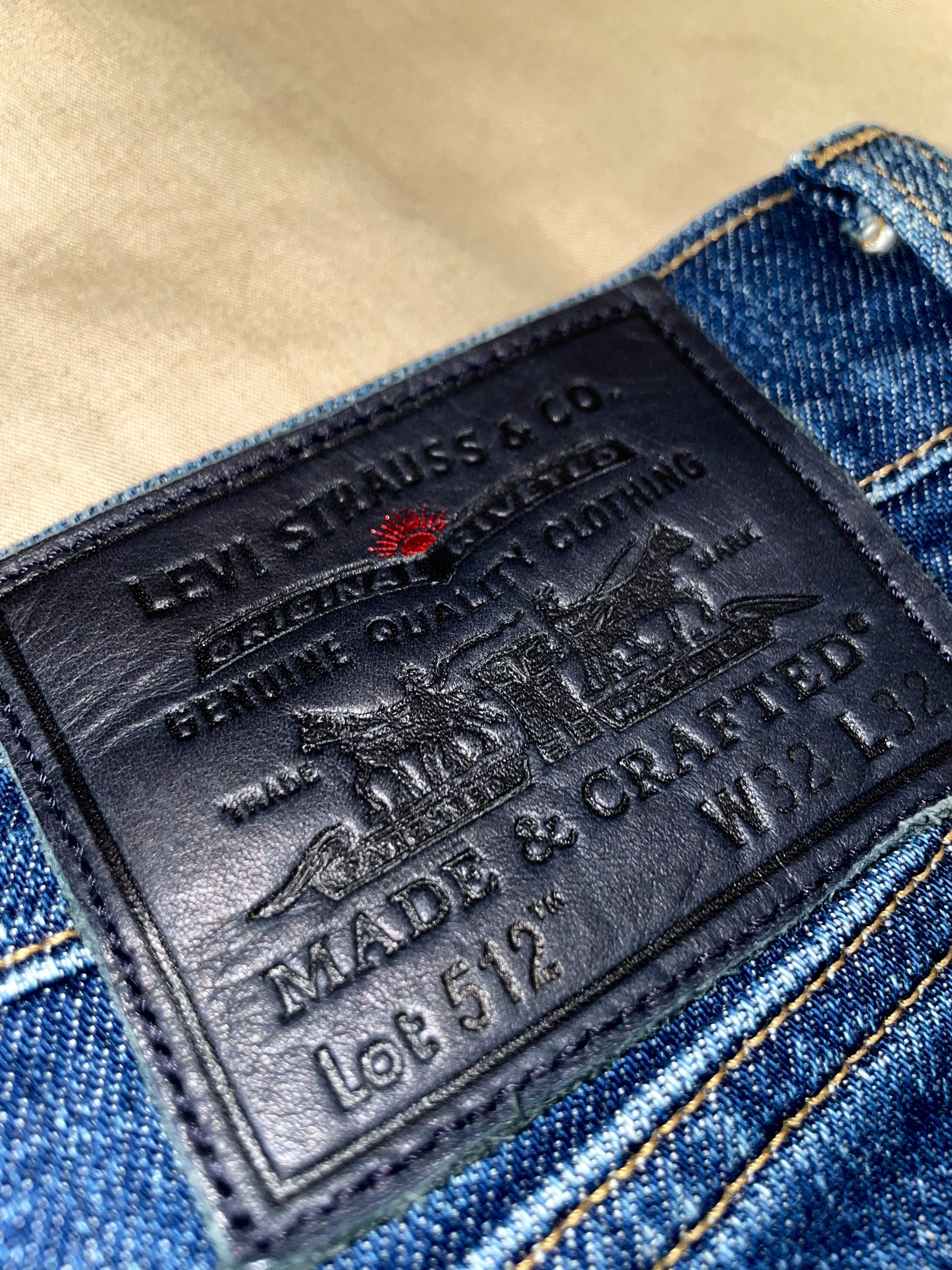 Levi's MADE IN JAPAN 512 SLIM TAPERED WASHED INDIGO JEANS Size US 32 / EU 48 - 14 Thumbnail