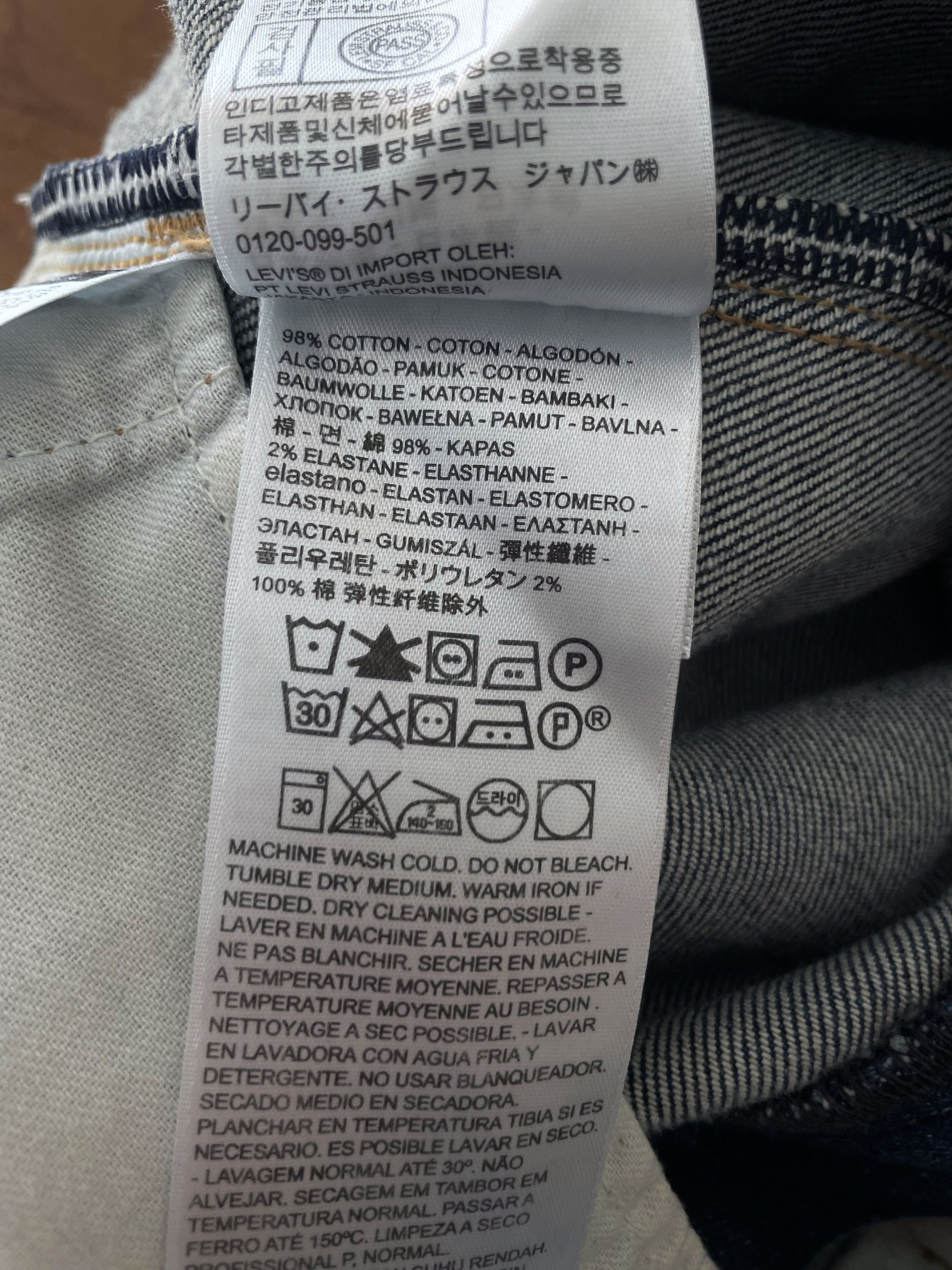 Levi's MADE IN JAPAN 512 SLIM TAPERED WASHED INDIGO JEANS Size US 32 / EU 48 - 17 Thumbnail