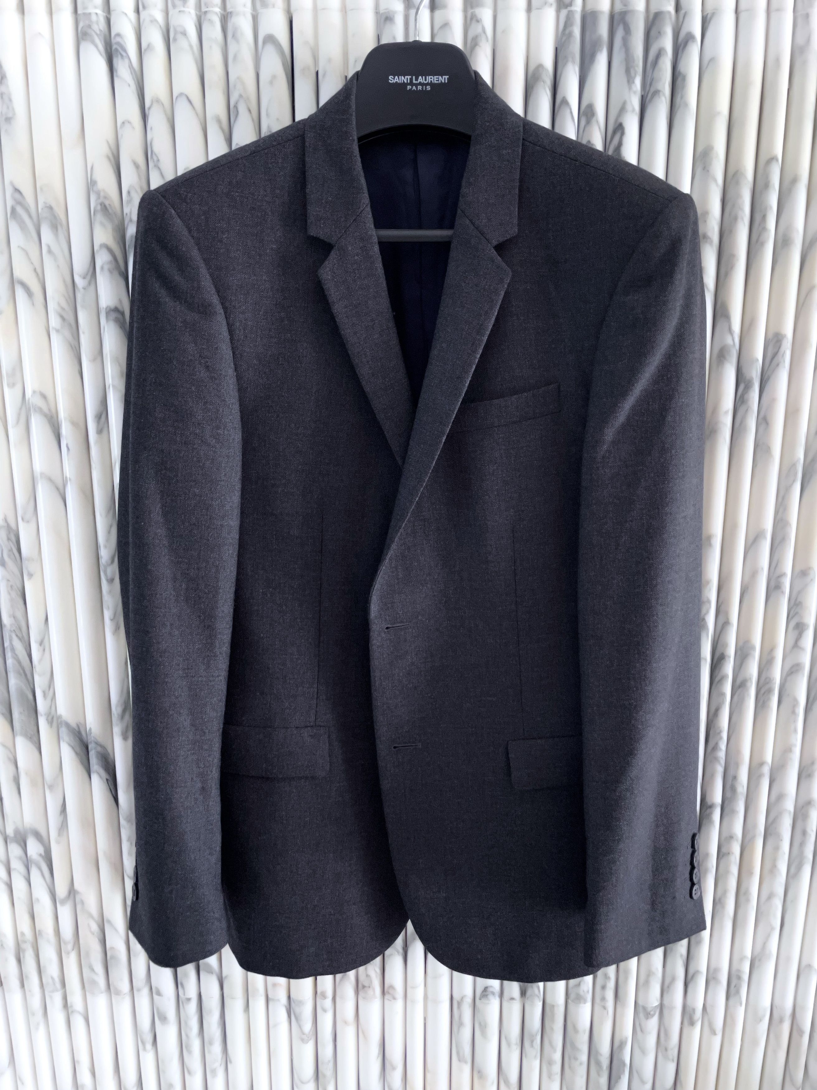 image of Cos Classic Grey Wool Slim Fit Suit, Men's (Size 48S)