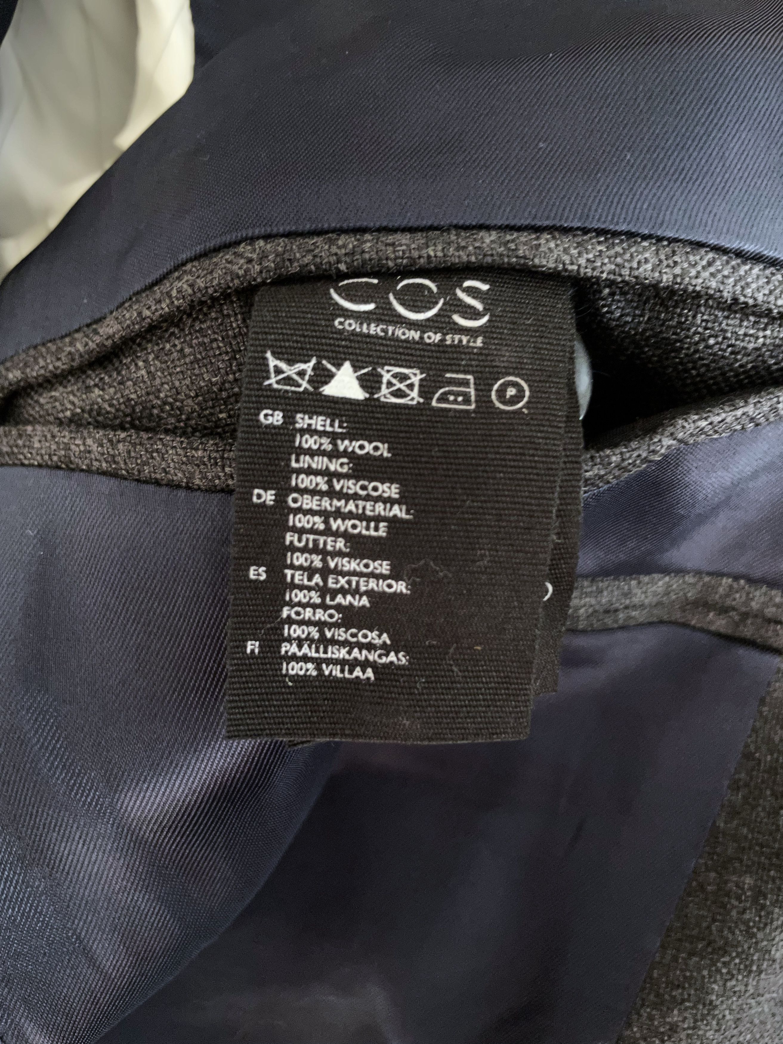 Cos CLASSIC GREY WOOL SLIM FIT SUIT Size 48S - 4 Thumbnail