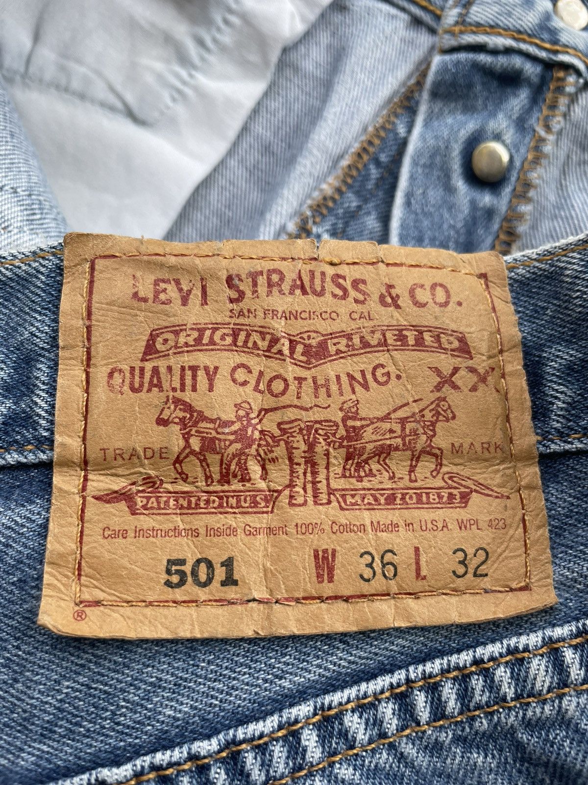 Levi's Vintage Levi’s 501 1997 Usa Aging Wash Denim Size US 35 - 9 Thumbnail