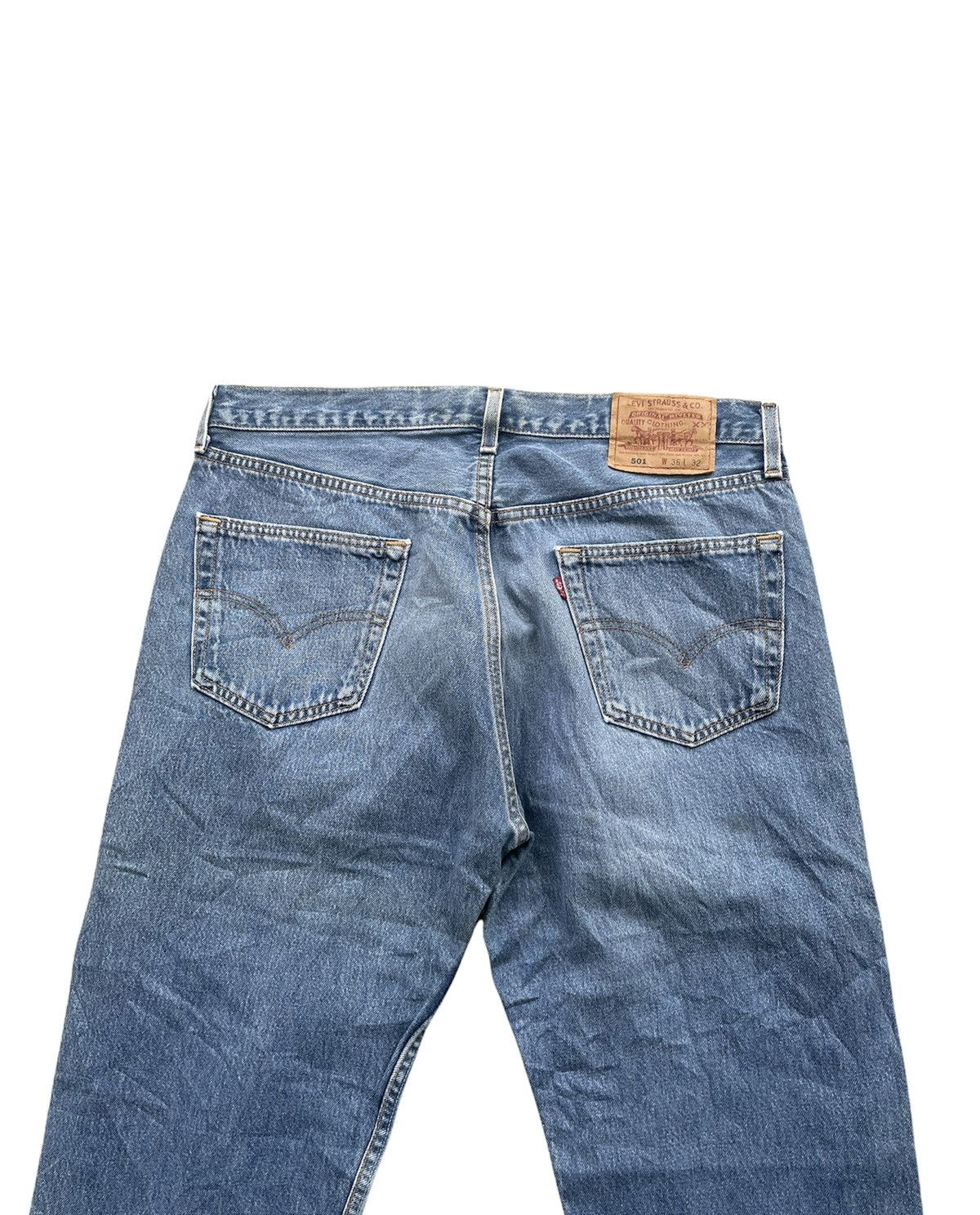 Levi's Vintage Levi’s 501 1997 Usa Aging Wash Denim Size US 35 - 6 Thumbnail