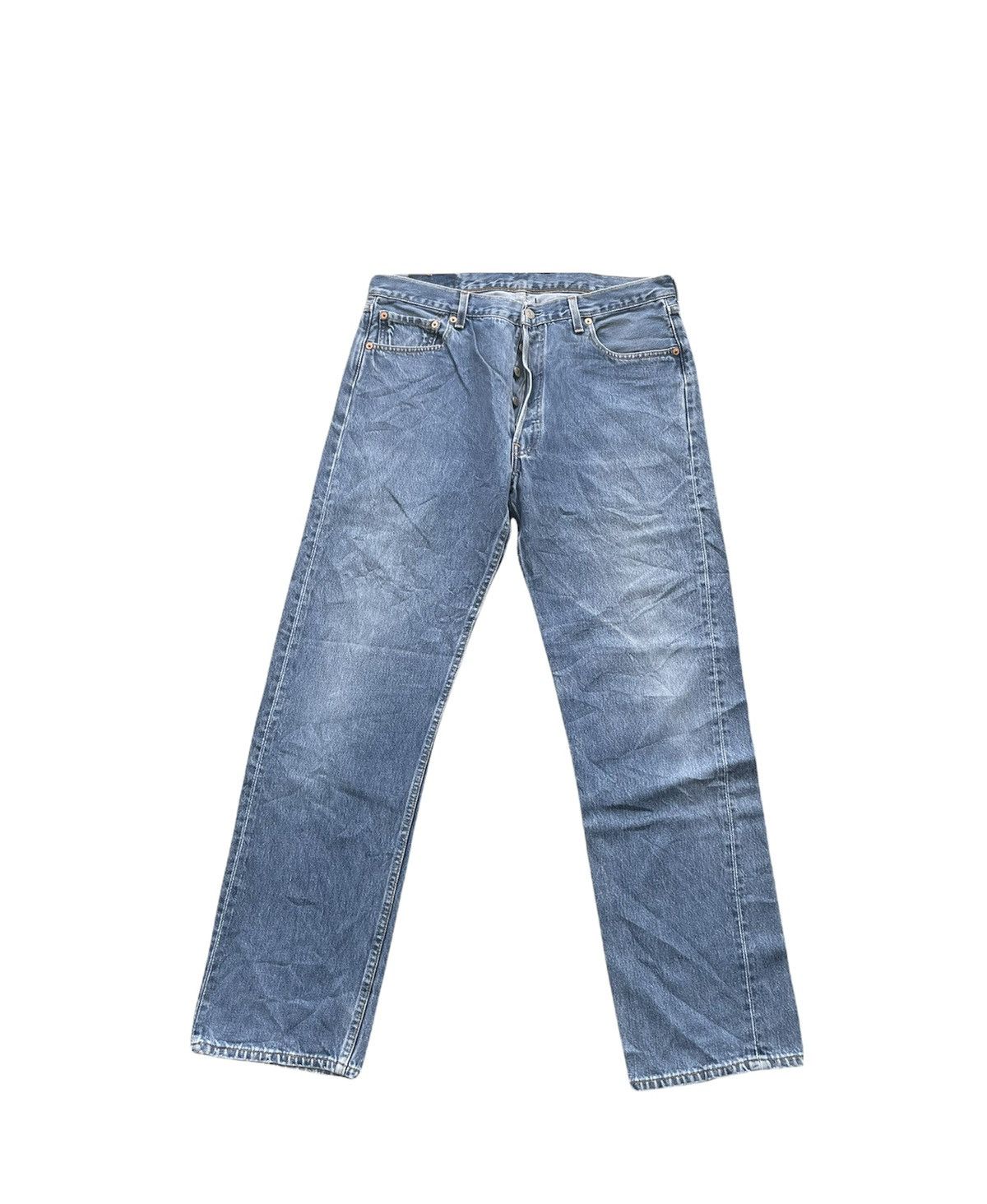 Levi's Vintage Levi’s 501 1997 Usa Aging Wash Denim Size US 35 - 1 Thumbnail