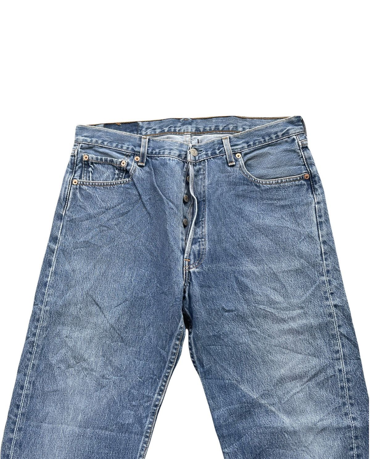 Levi's Vintage Levi’s 501 1997 Usa Aging Wash Denim Size US 35 - 3 Thumbnail