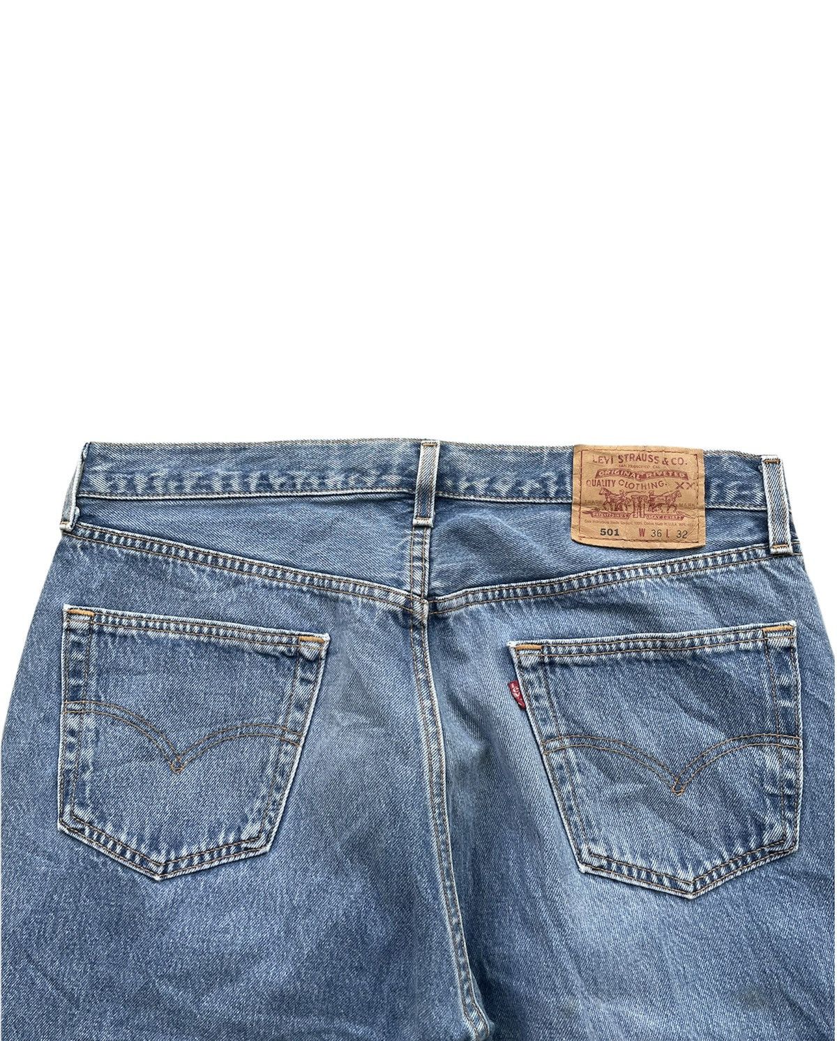 Levi's Vintage Levi’s 501 1997 Usa Aging Wash Denim Size US 35 - 7 Thumbnail