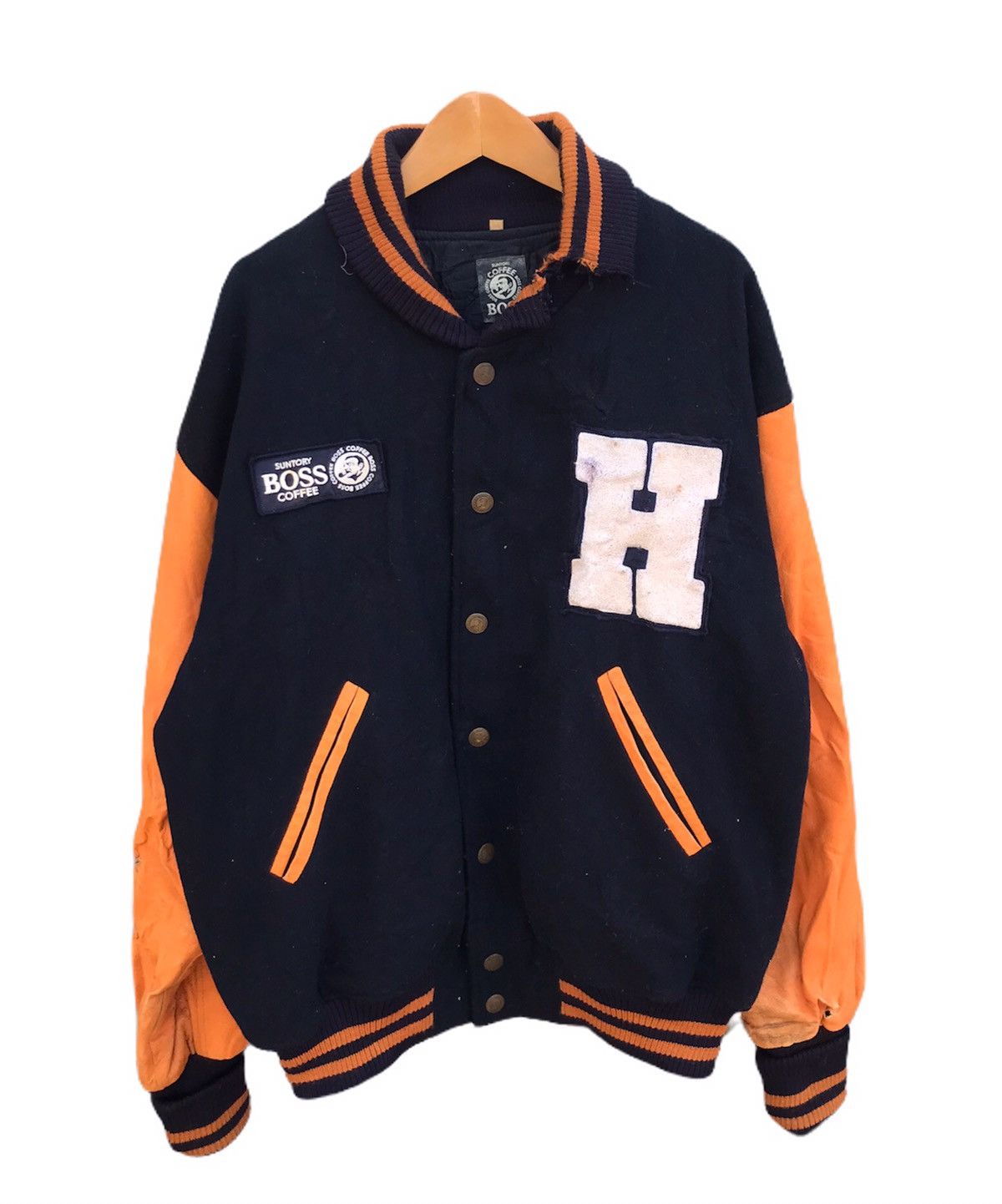 Vintage Vintage Suntory Coffee boss varsity jacket Size US L / EU 52-54 / 3 - 3 Thumbnail