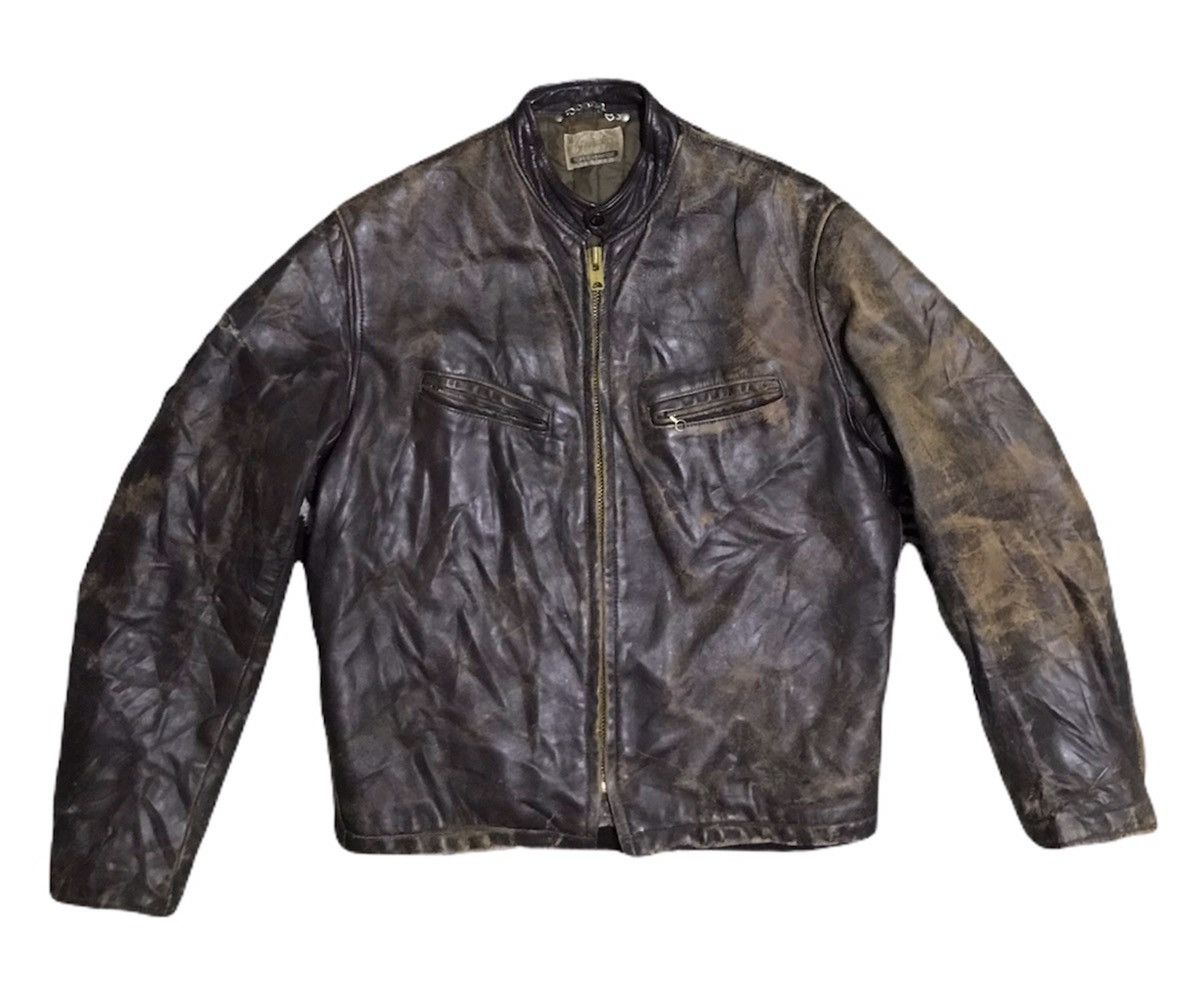 Genuine Leather Vintage 80s Leather jacket kanye west style Size US M / EU 48-50 / 2 - 6 Thumbnail