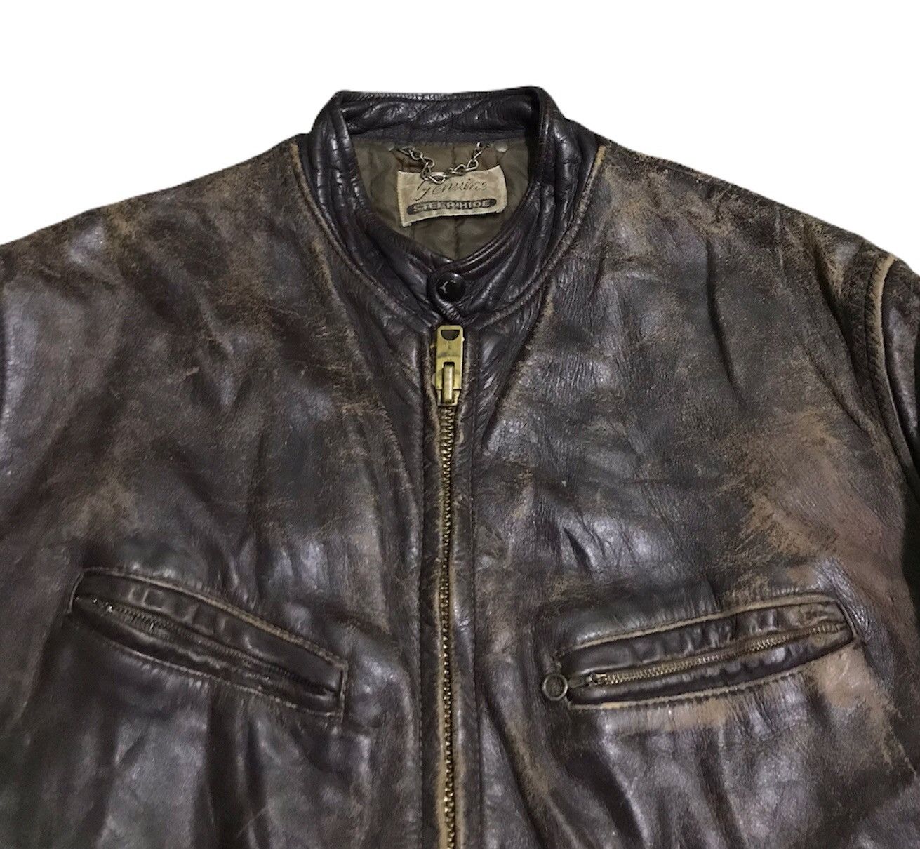 Genuine Leather Vintage 80s Leather jacket kanye west style Size US M / EU 48-50 / 2 - 4 Thumbnail