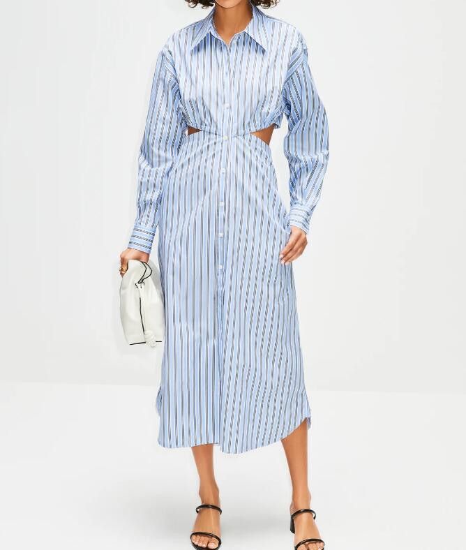 image of Ss22 Victoria Beckham Open Back Cut Out Dress 2 in Bleu, Women's (Size 26)