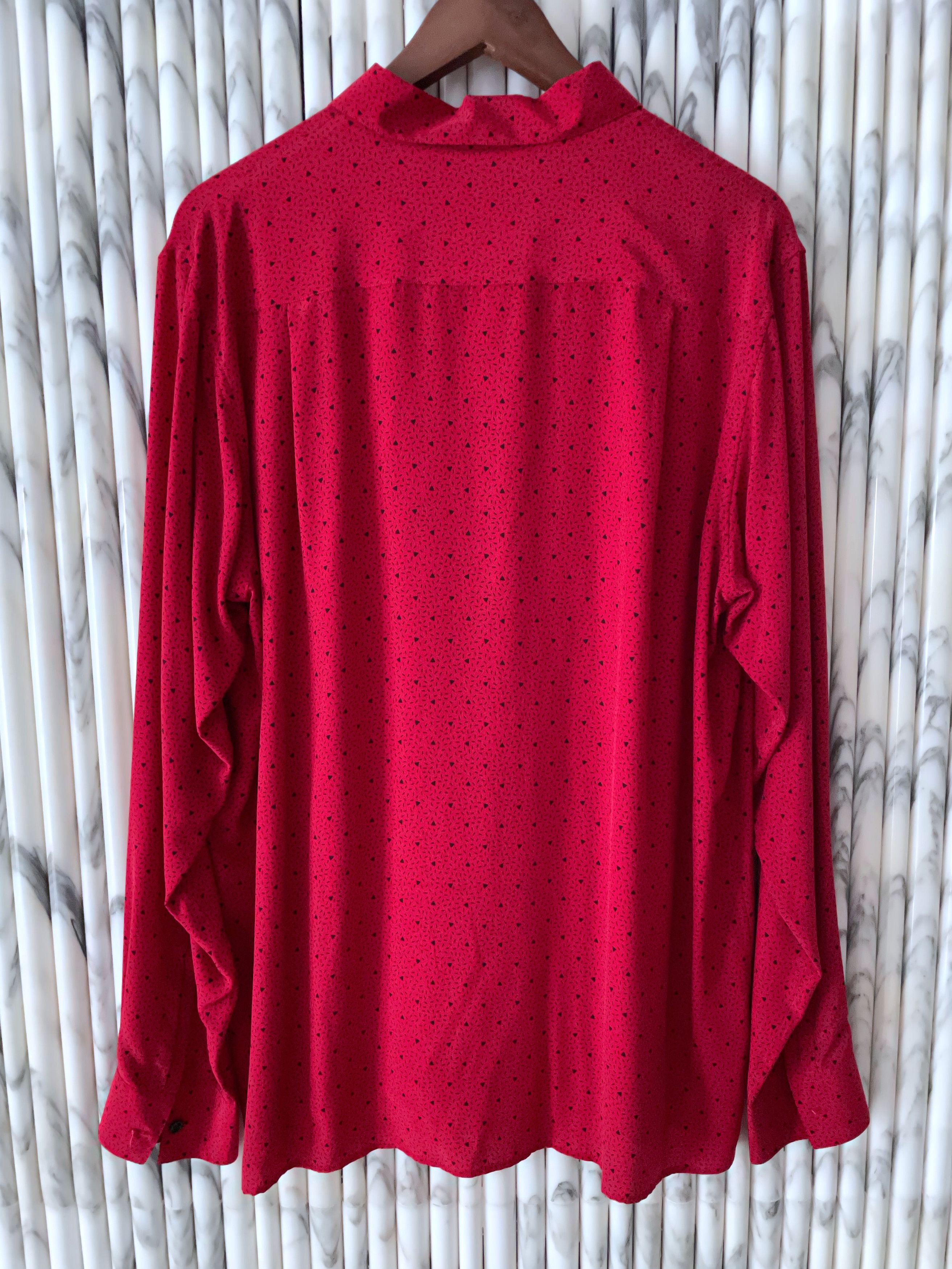 Hedi Slimane × Saint Laurent Paris RARE SS14 ROCKABILLY TRIANGLE PRINT REQUIN COLLAR SILK SHIRT Size US M / EU 48-50 / 2 - 8 Thumbnail