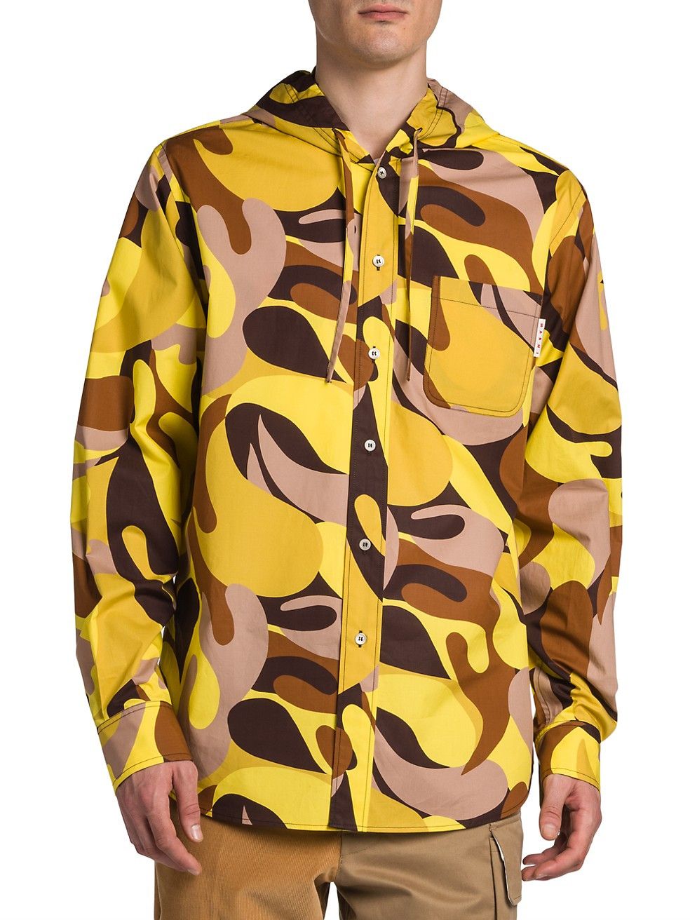Marni BNWT SS22 MARNI ABSTRACT PRINT HOODED SHIRT 48 Size US M / EU 48-50 / 2 - 1 Thumbnail