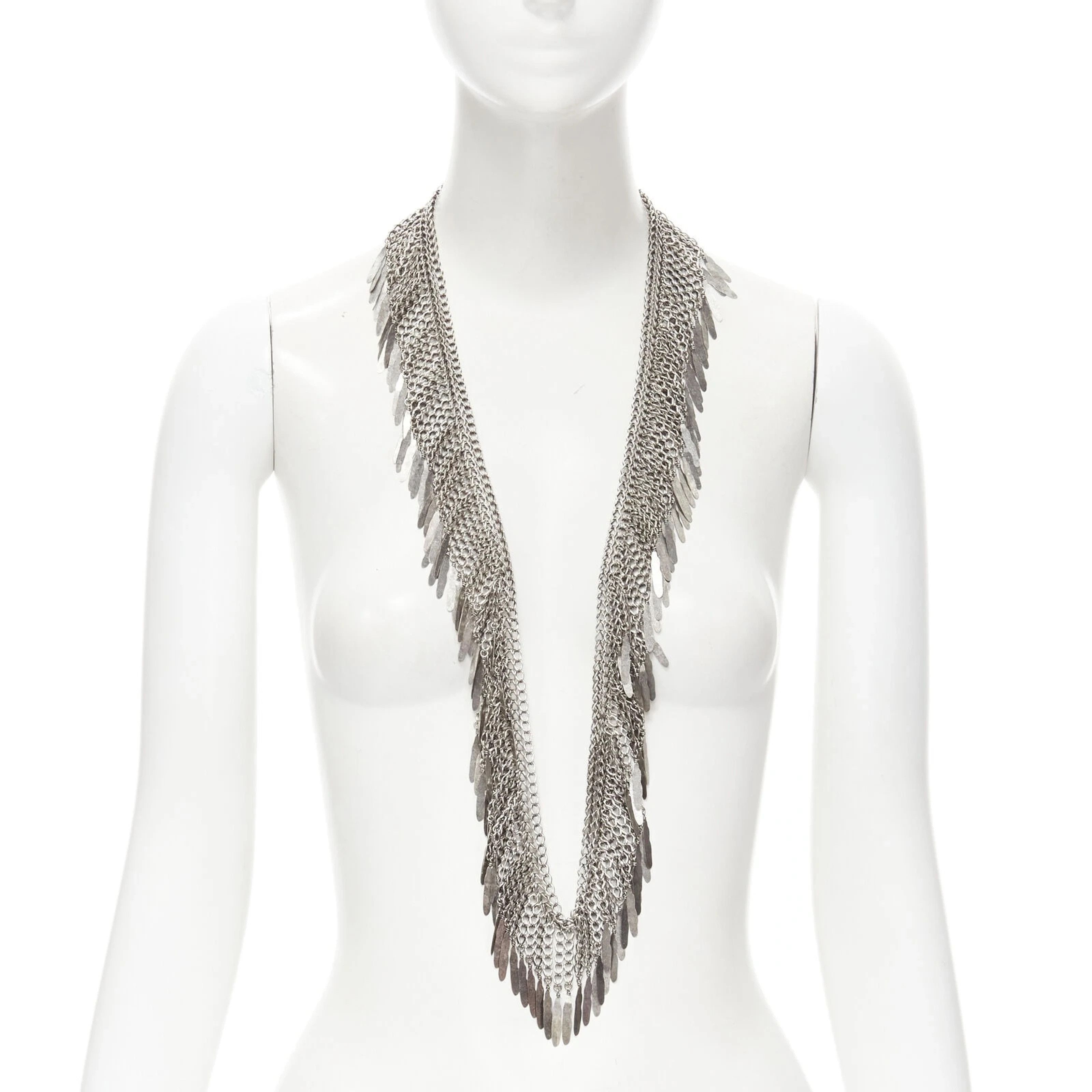 Hedi Slimane × Saint Laurent Paris HOLYGRAIL SS15 PSYCH ROCK FEATHER CHAIN SILVER NECKLACE Size ONE SIZE - 6 Thumbnail