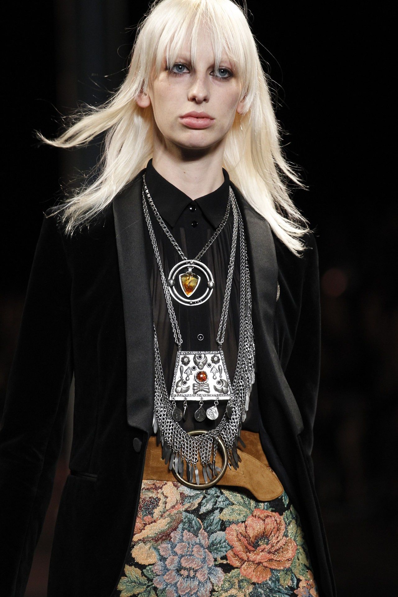 Hedi Slimane × Saint Laurent Paris HOLYGRAIL SS15 PSYCH ROCK FEATHER CHAIN SILVER NECKLACE Size ONE SIZE - 16 Thumbnail
