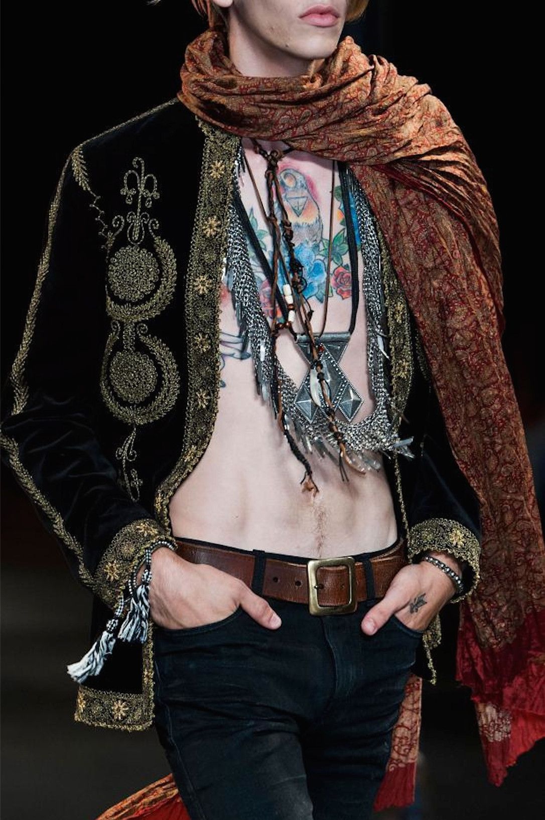 Hedi Slimane × Saint Laurent Paris HOLYGRAIL SS15 PSYCH ROCK FEATHER CHAIN SILVER NECKLACE Size ONE SIZE - 18 Thumbnail